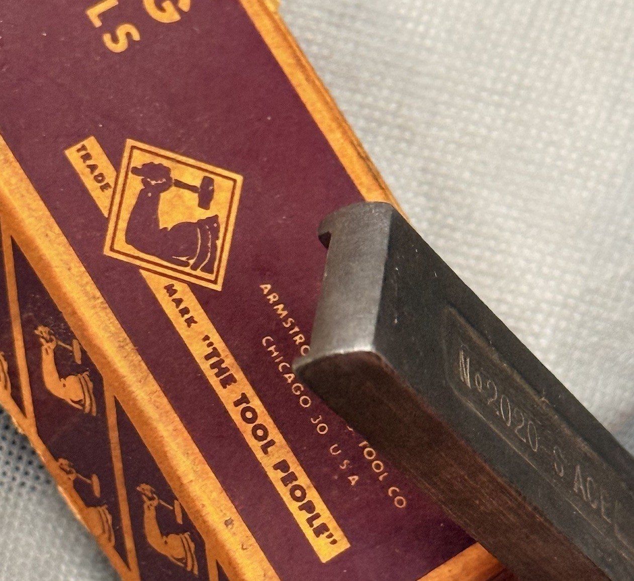 Vintage Armstrong No 2020-S ACE Lathe Tool Holder Wrench & Box USA