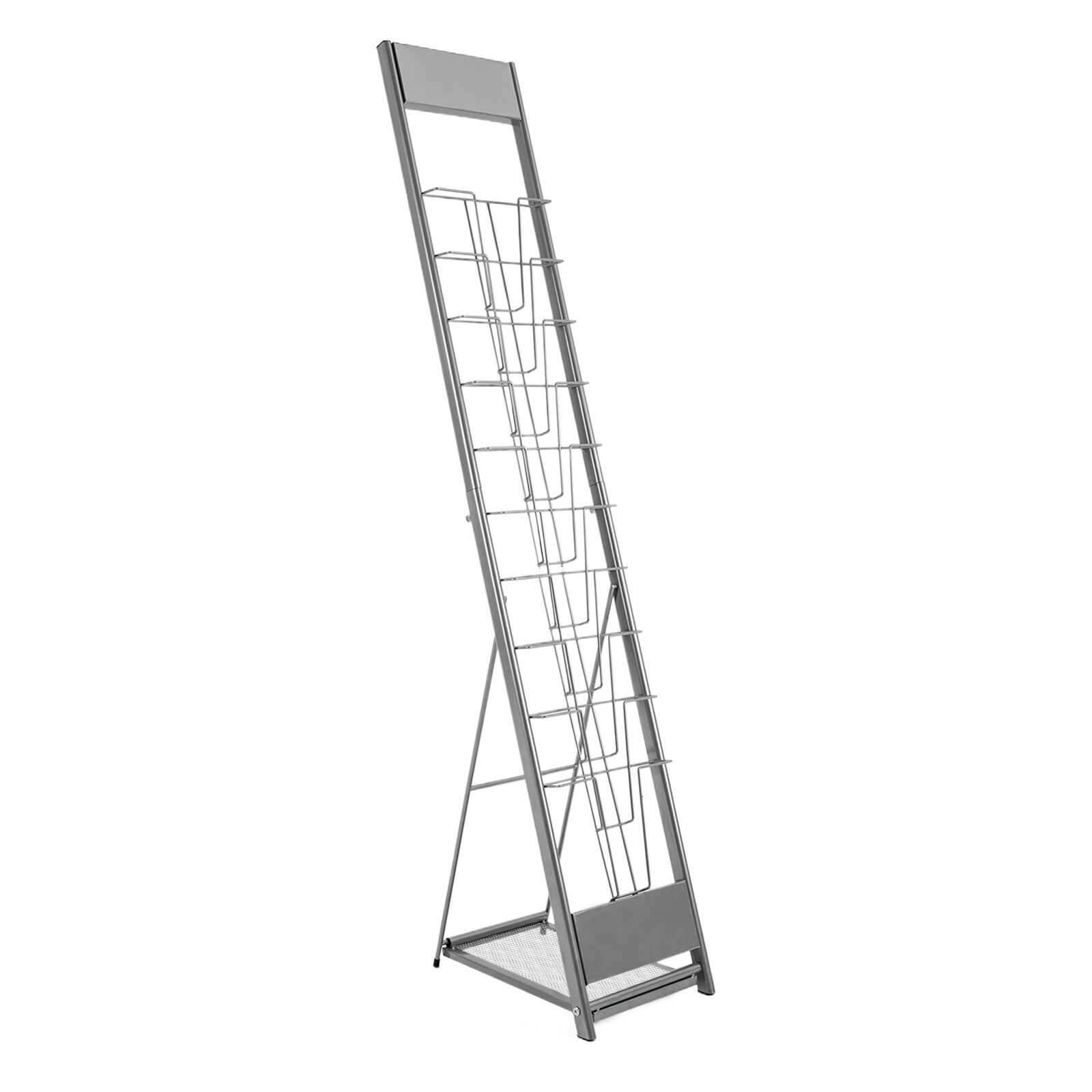 10Tier Floor Standing Literature Rack Brochure Magazine Display Holder Stand
