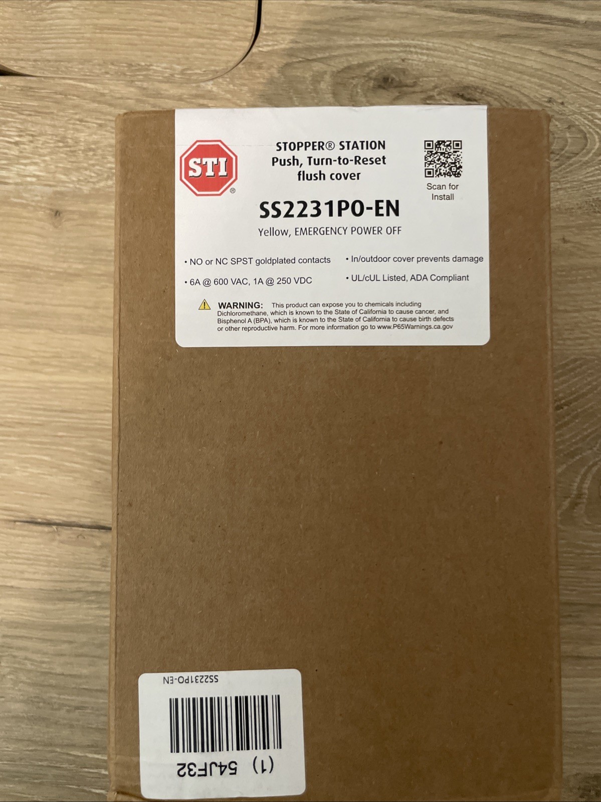 Safety Technology International SS2231PO-EN Emergency Power Off Push. SEALED BOX