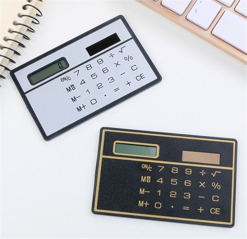 10Pcs Credit Card Solar Power Pocket Calculator Slim 8 Digits Ultra Thin New ku