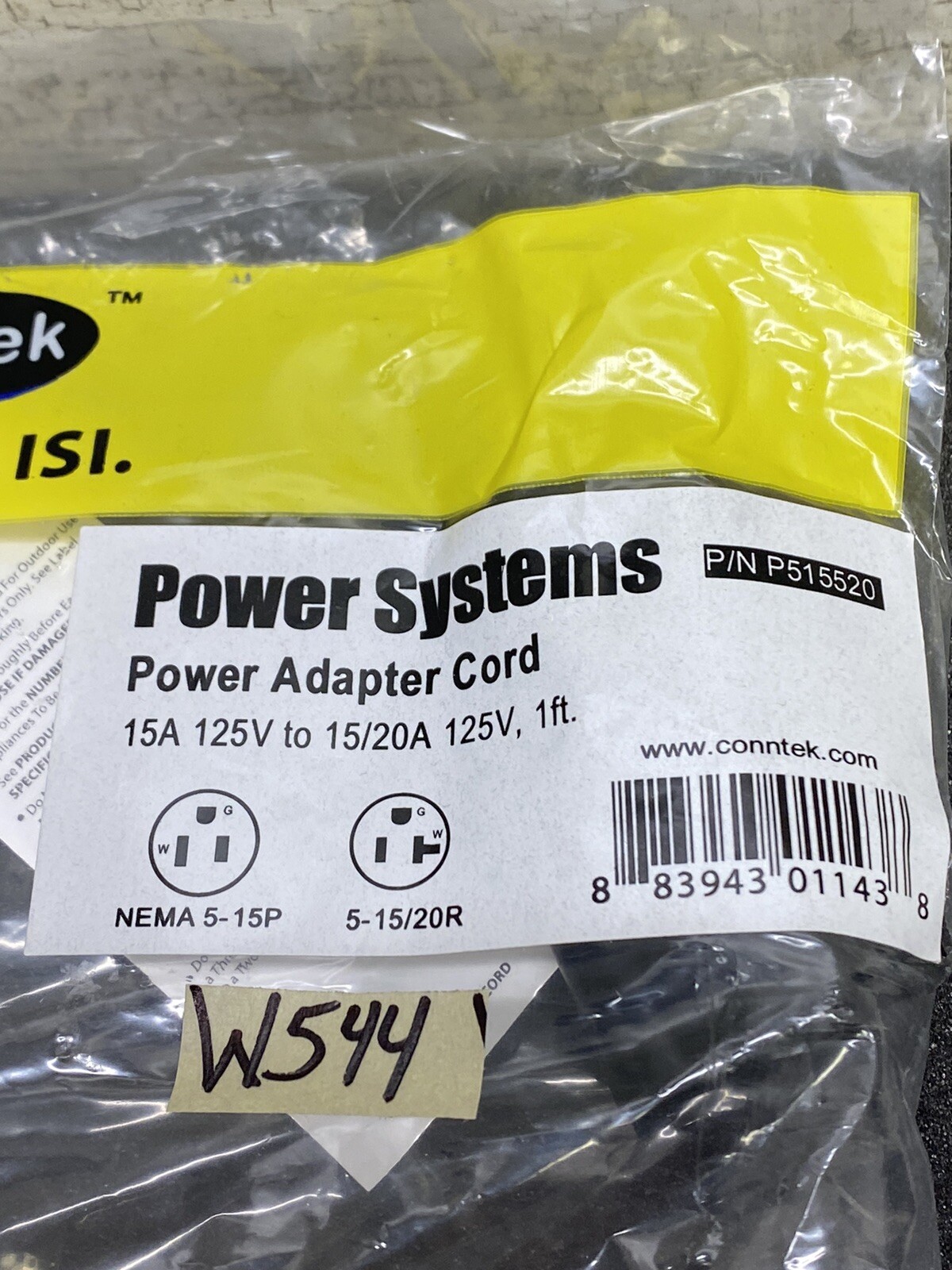 Conntek P515520 NEMA 5-15P to 5-15/20R Extra Heavy Duty Pigtail Adapter New
