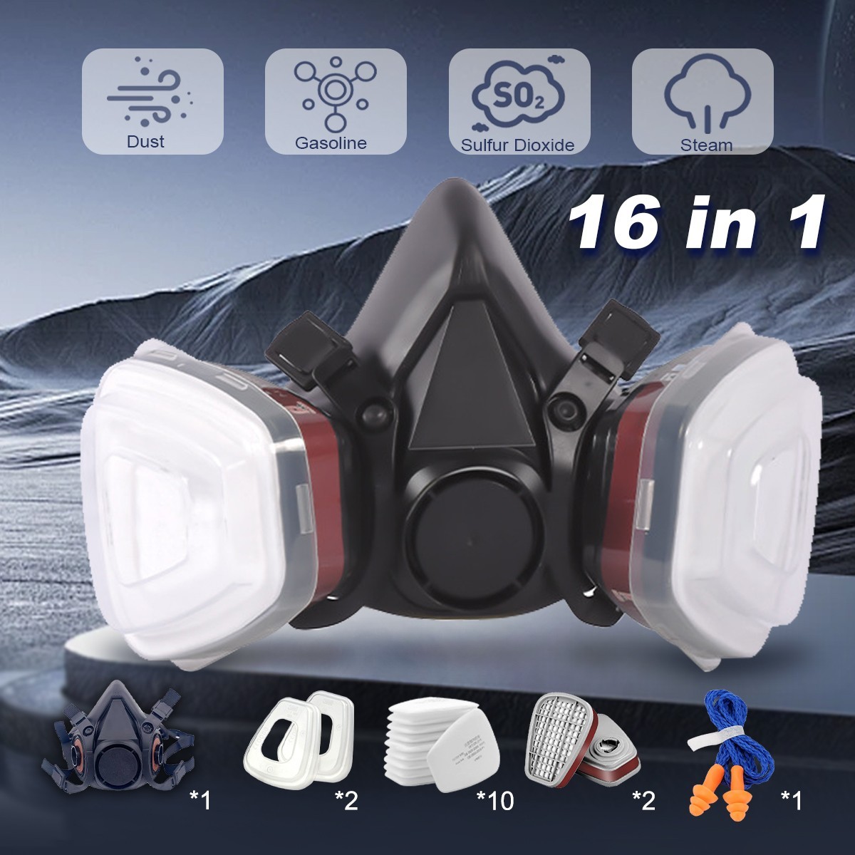 for 6200 Half Face Gas Mask Painting Spraying Respirator Filters Set Facepiece