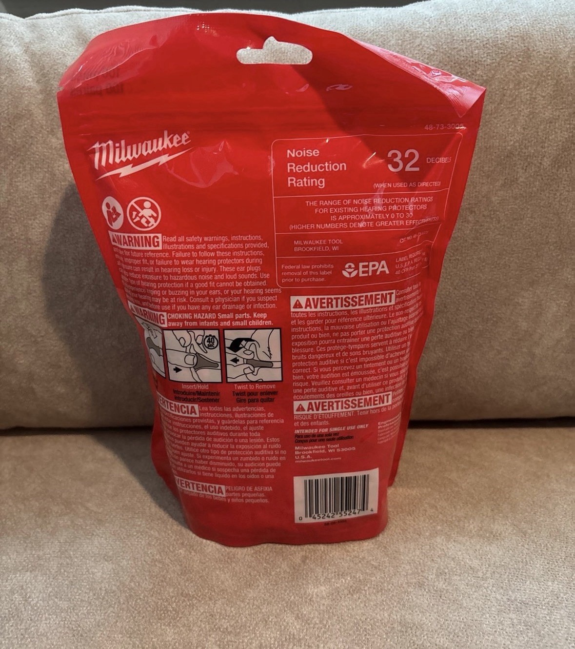 Milwaukee Disposable Ear Plugs 100 Pack 32db 48-73-3005