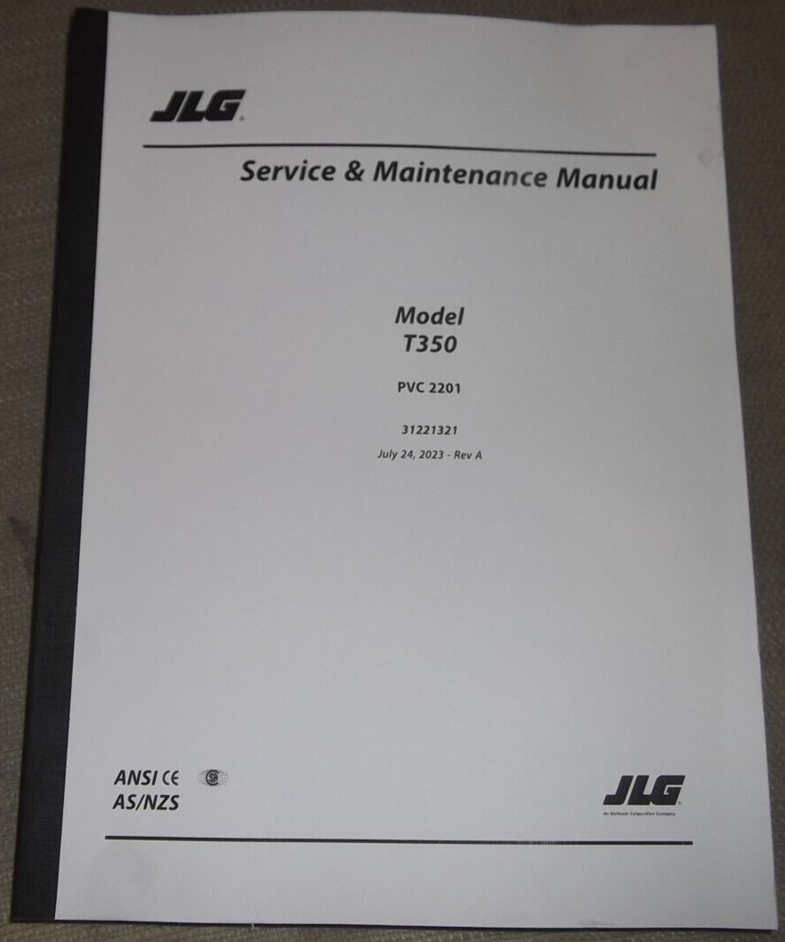 JLG T350 TOW BEHIND BOOM LIFT SERVICE SHOP REPAIR MAINTENANCE MANUAL