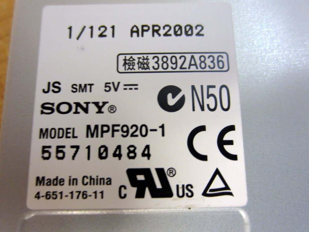 Sony MPF920-1 1.44MB Floppy Drive MPF9201