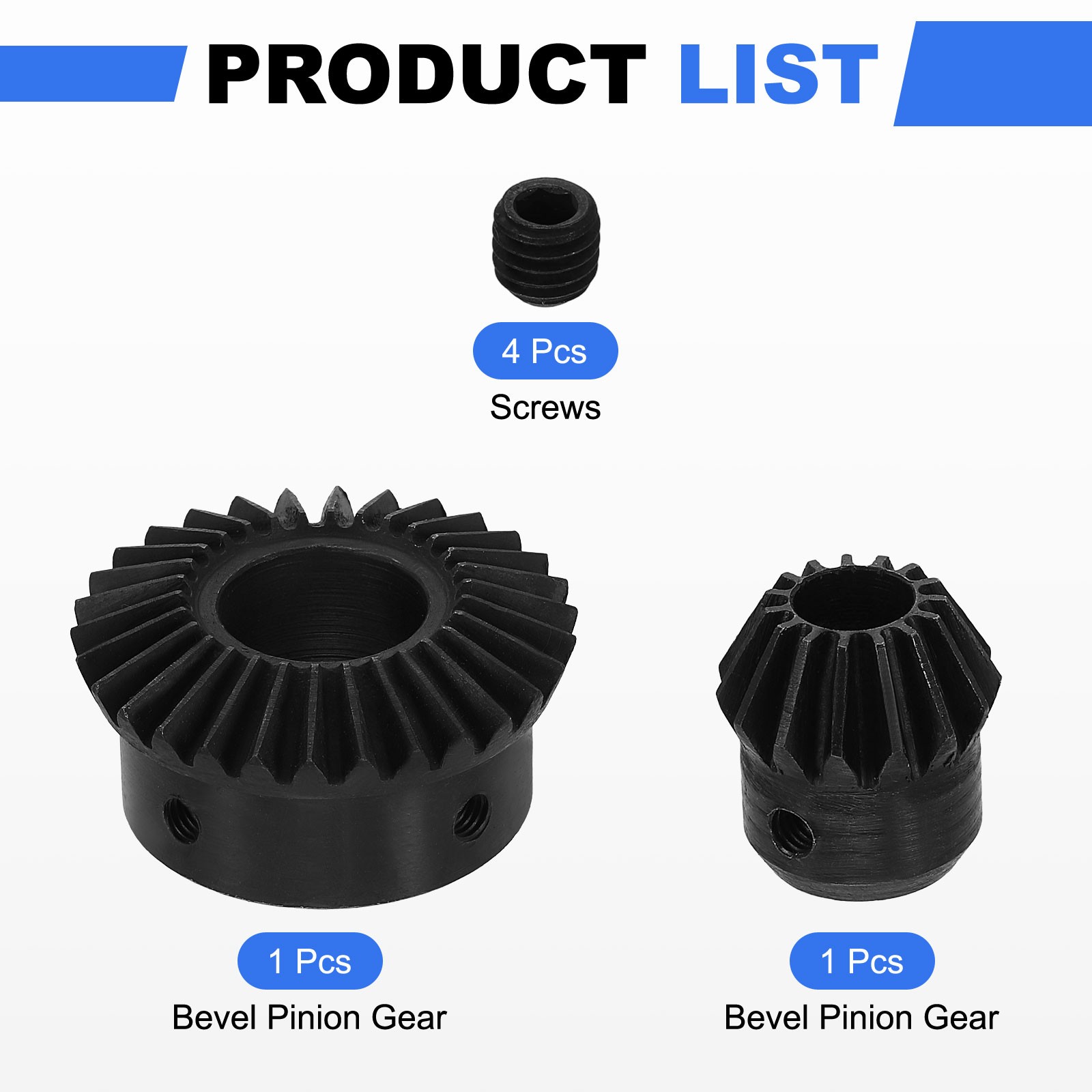 2Pcs Tapered Bevel Gear Set, 1.5 m 1:2 (15T/30T) Bevel Gear(10/19mm Shaft Hole)