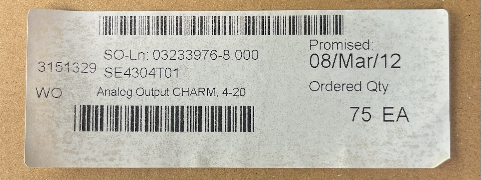 EMERSON Delta V KL3022X1-BA1 AO 4-20 mA HART CHARMS 12P4629 SE4304T01
