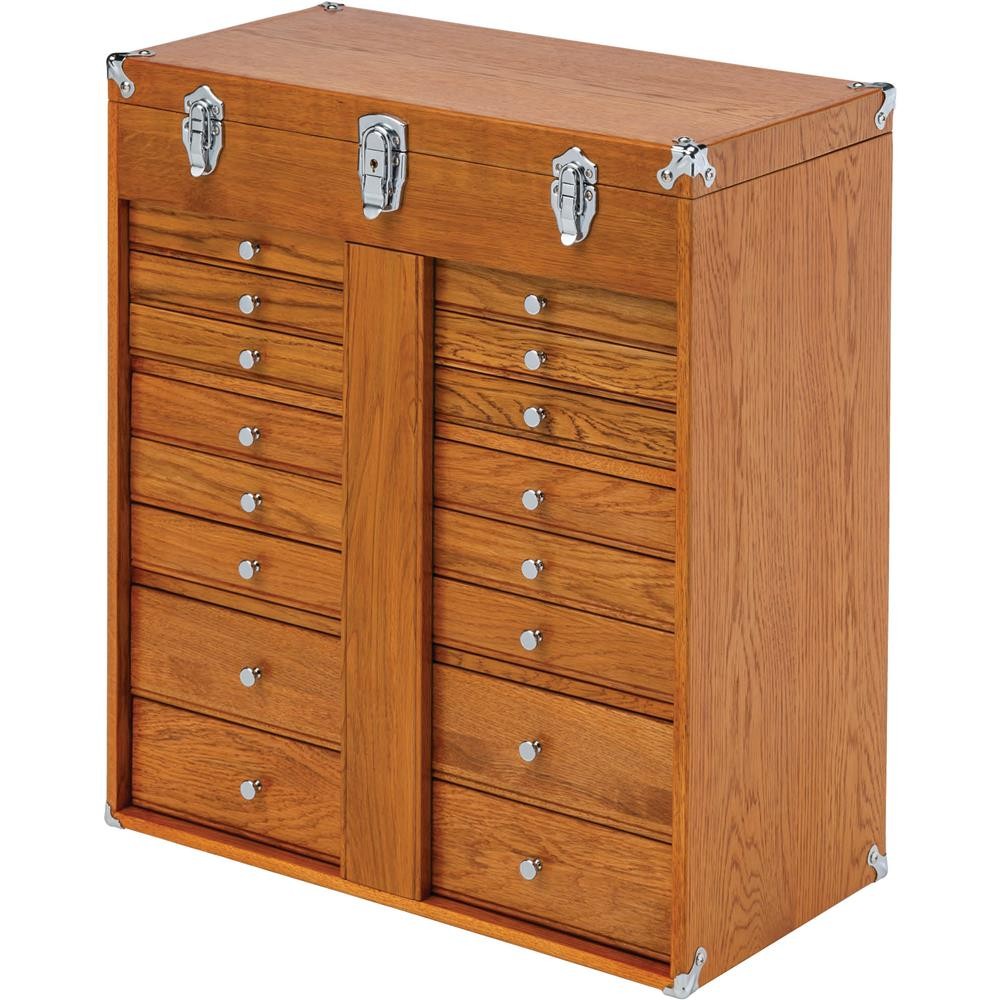 T34122 21-1/2″ 11-Drawer Red Oak Chest