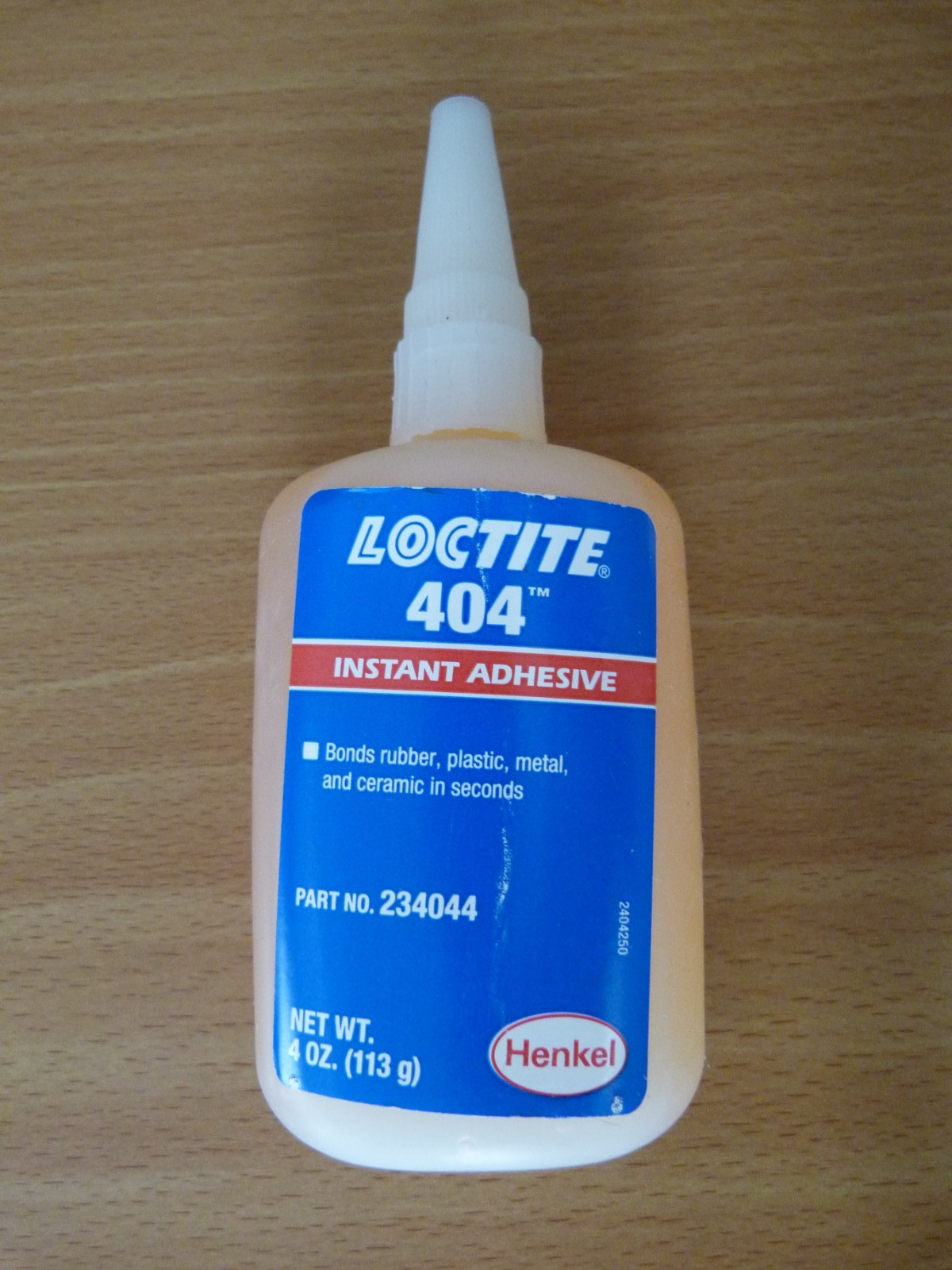 One NEW bottle Henkel Loctite 404. Each large bottle is 4oz Instant Adhesive.
