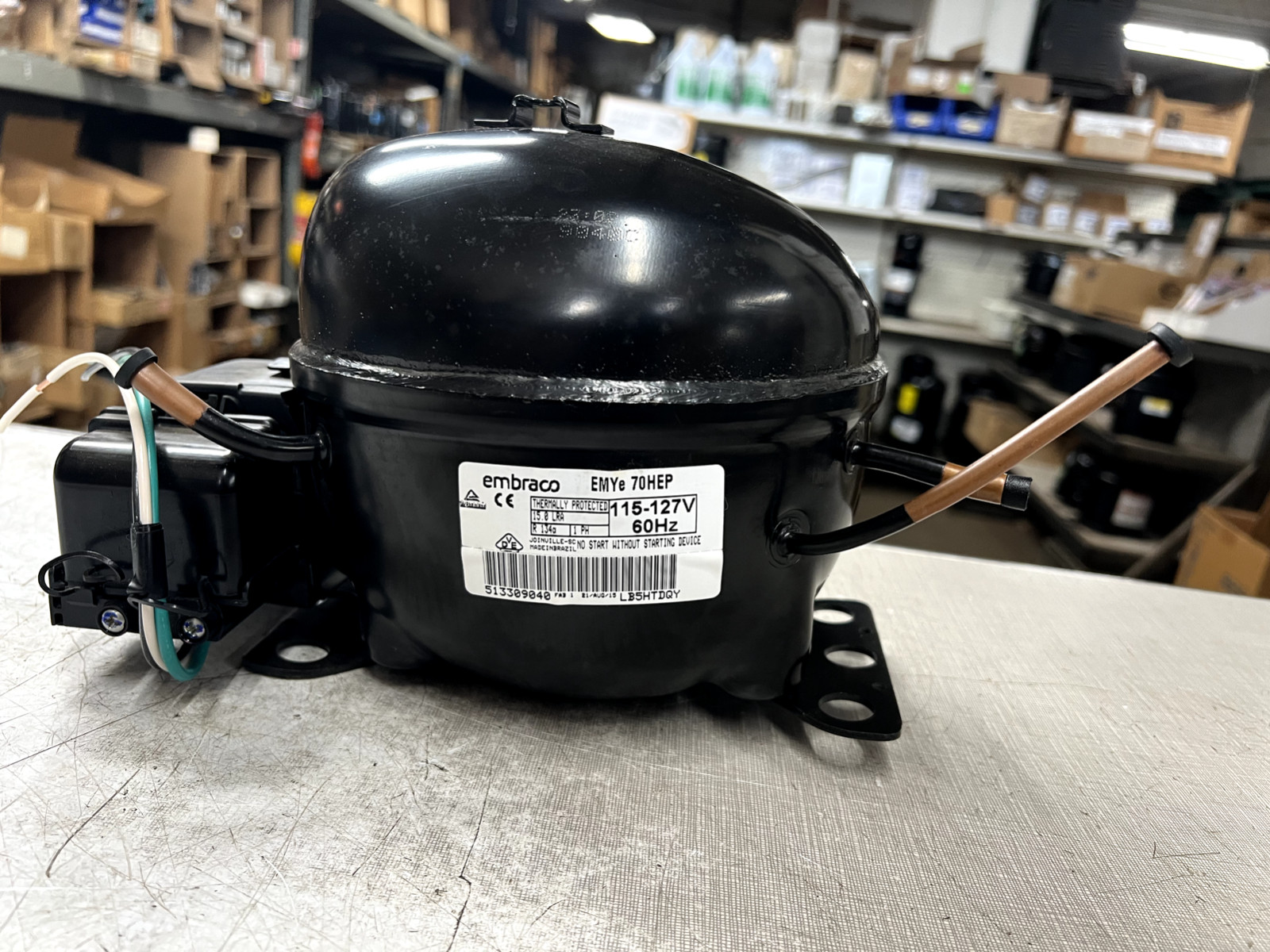 EMBRACO EMYE 70HEP 1/5HP 115V 60HZ 1PH R-134A LBP-MBP REF. COMPRESSOR