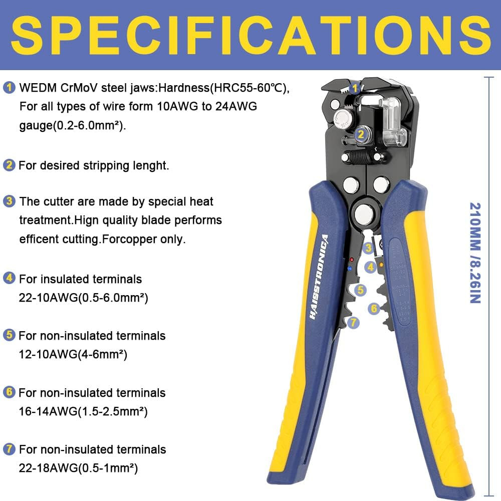 Crimping Tool for Heat Shrink Connectors Set with 280PCS AWG 22-10 Marine Grade