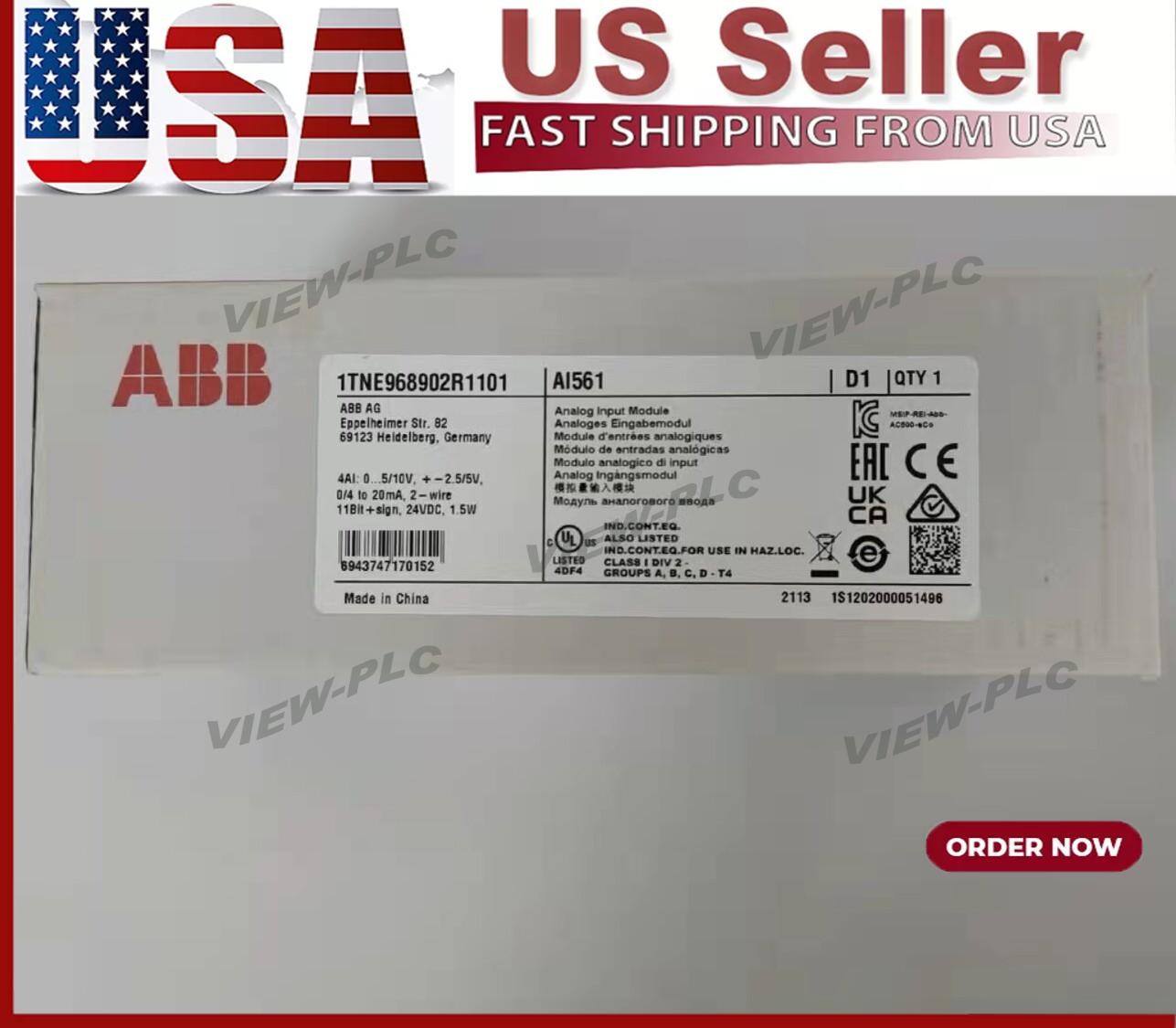 1PC New ABB AI561 1TNE968902R1101 Analog Input Module In Box US Free TAX