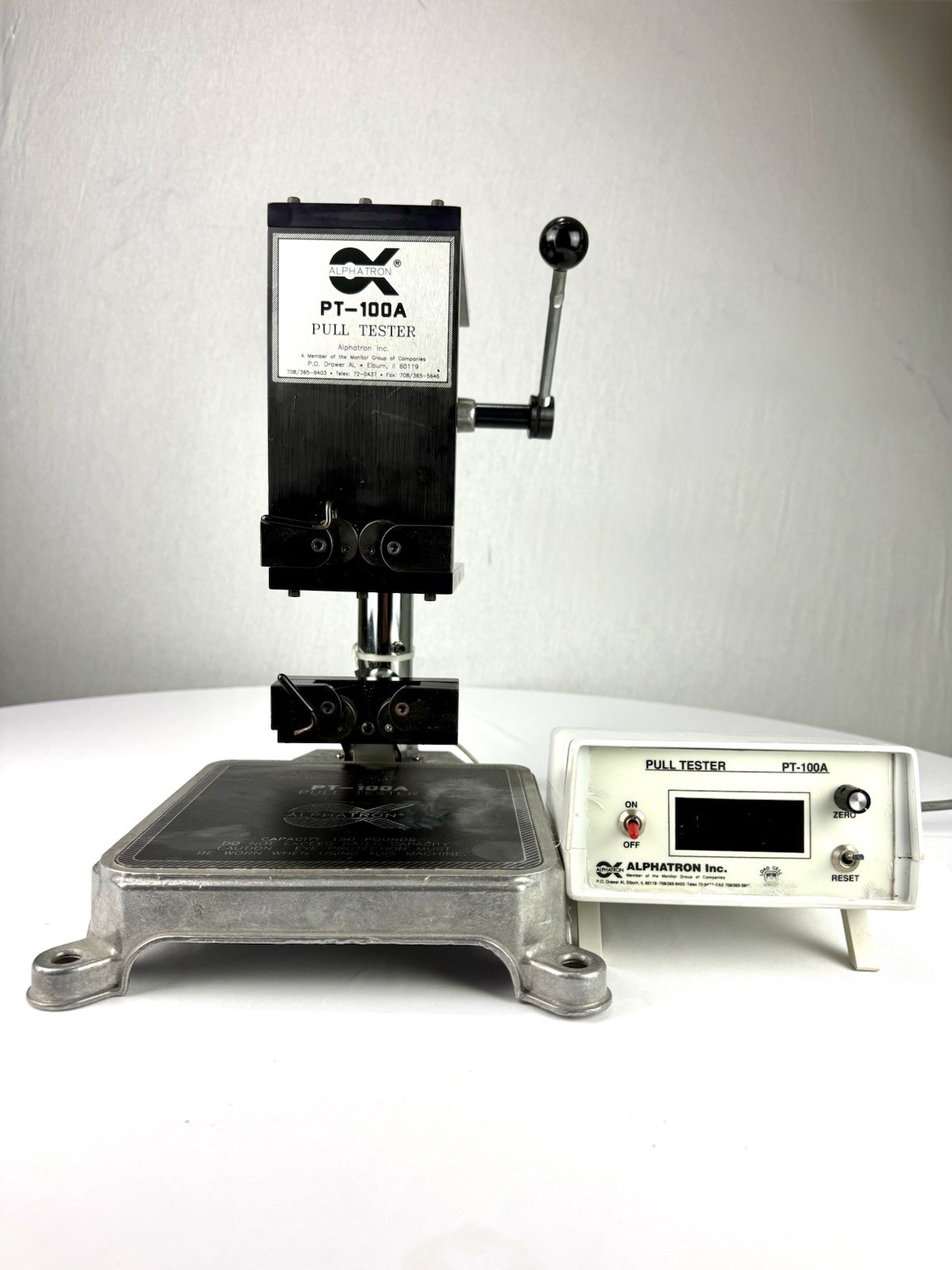 DMC Alphatron PT-100A Wire Crimp Terminal Pull Tester 150 lb Tensile Scale Test⁠