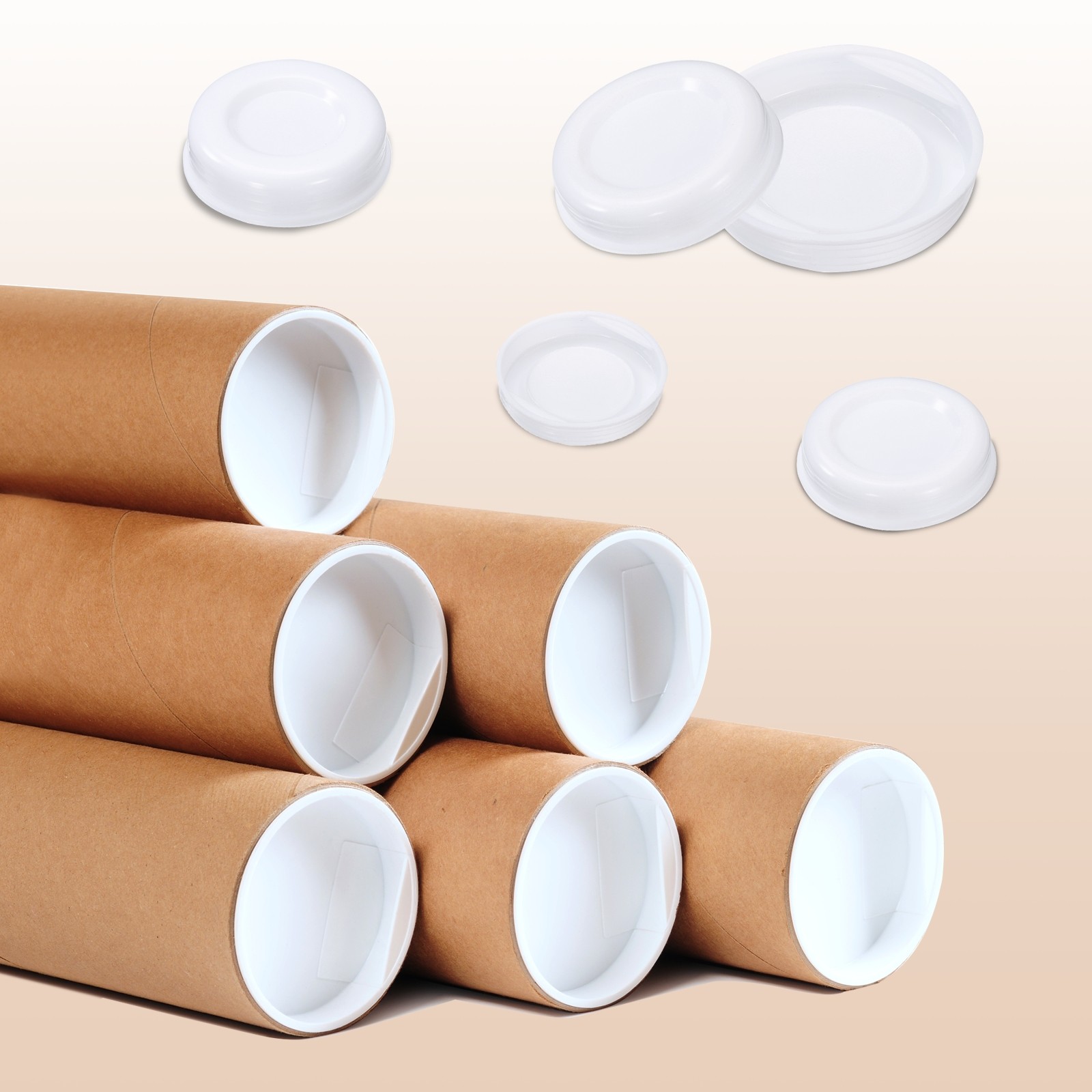 100pack Mailing Tube End Caps 1.5″ ID Round Cardboard End Caps Protective