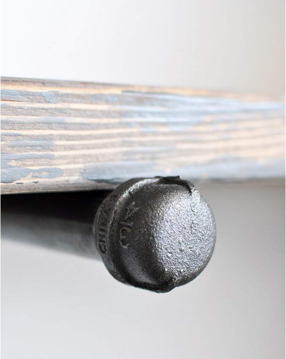 10 PACK 1″ Pipe Fitting Cap Gray Malleable Iron Cast Pipe Caps for Shelf Bracket