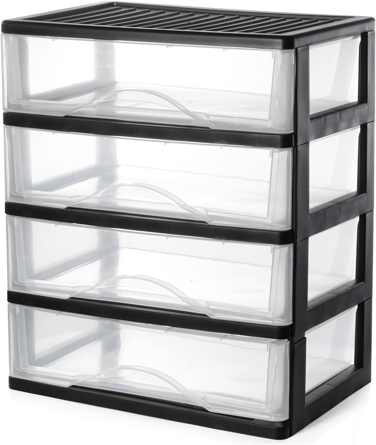 Medium 4 Drawer Clear Stacking Desktop Organizer for Office