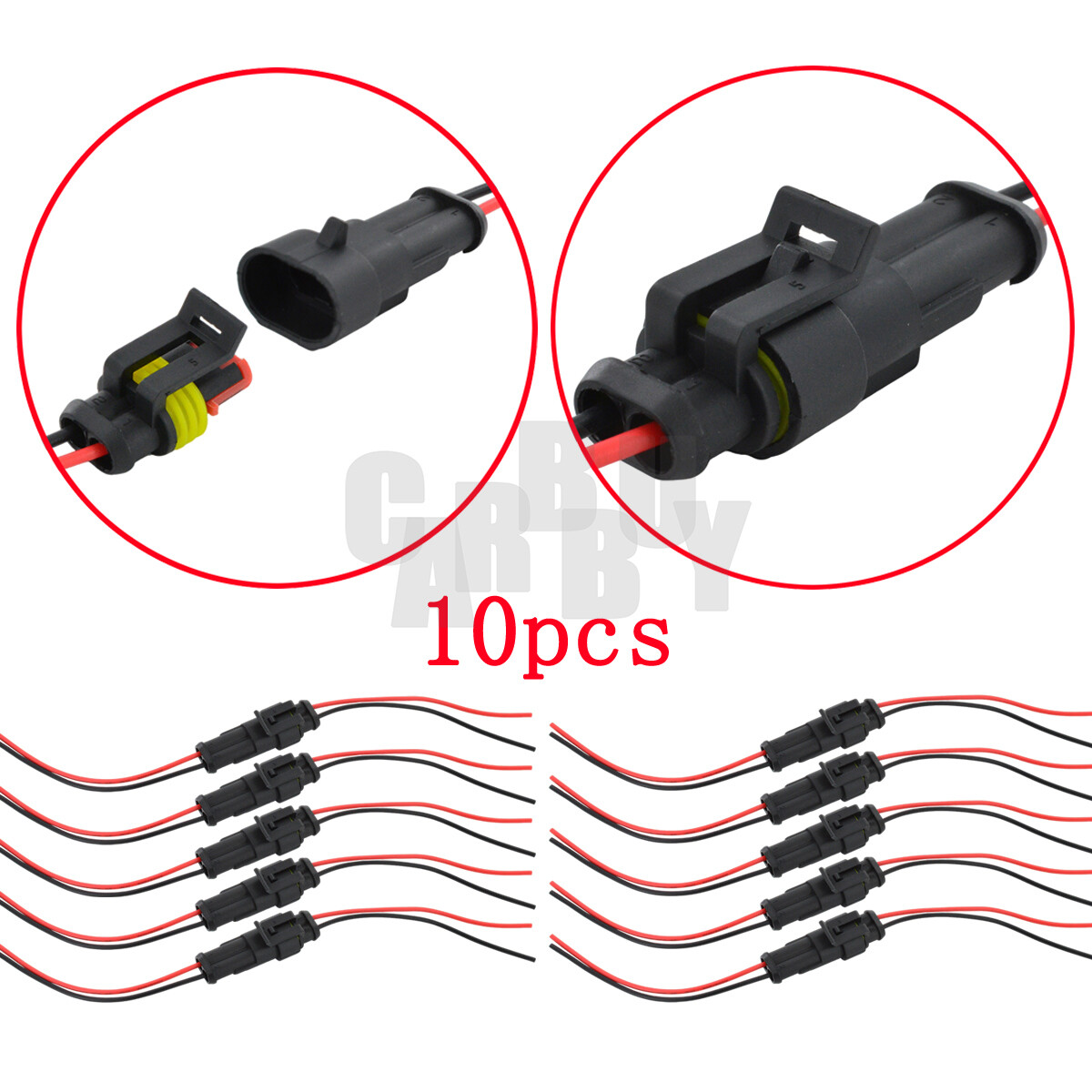 20x Waterproof Electrical Wire Connector Plug Cable Superseal Amp/Tyco 2Pin 12V