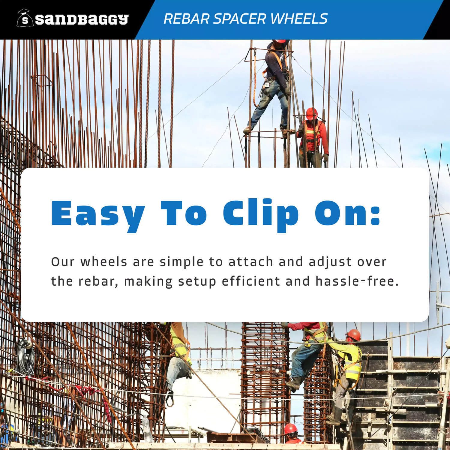 Sandbaggy 1″ Rebar Spacer Wheels – Concrete Form Spacers