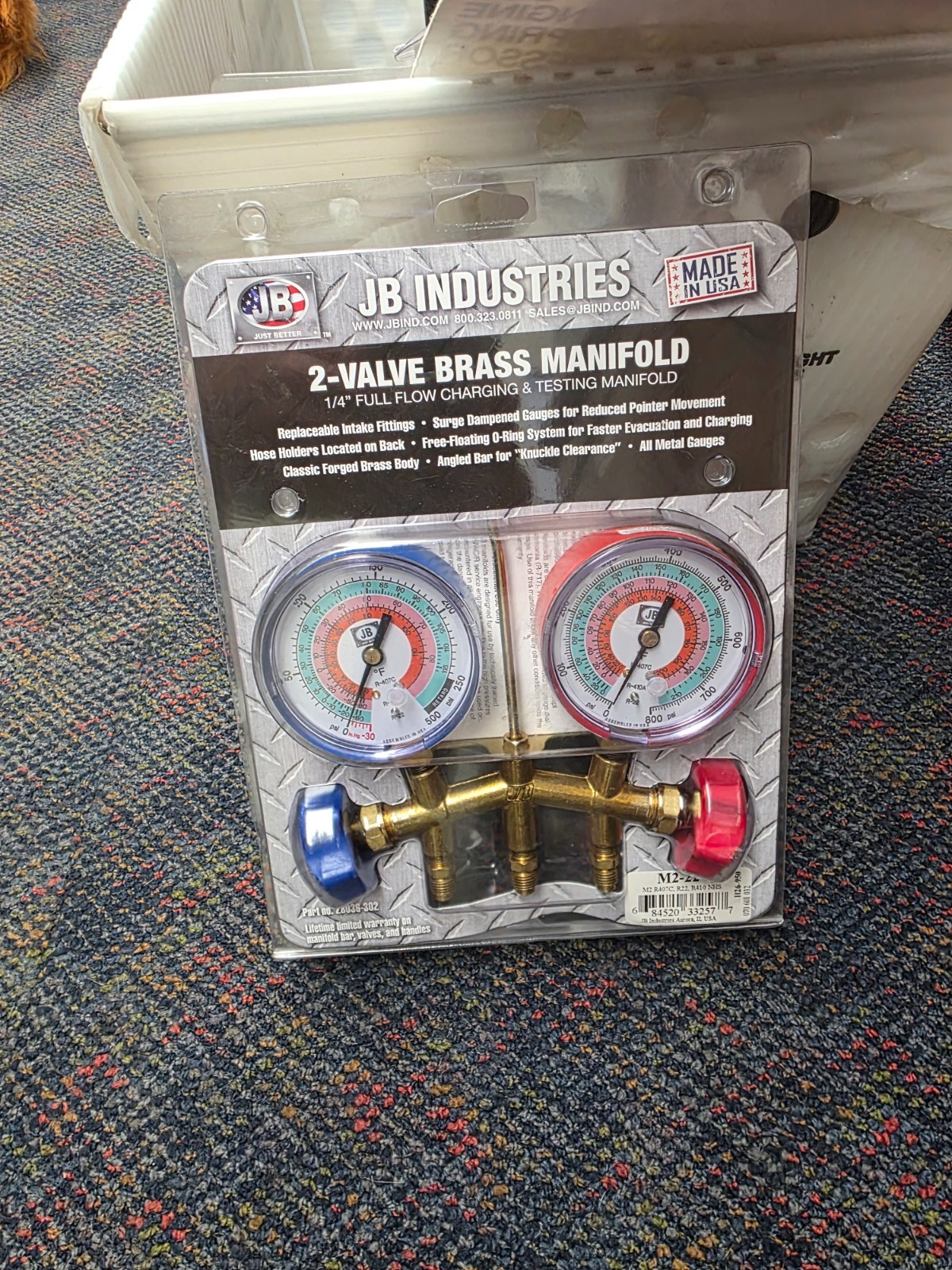 JB Industries M2-8-410A 2-Valve Brass Manifold – Part No 28036-302