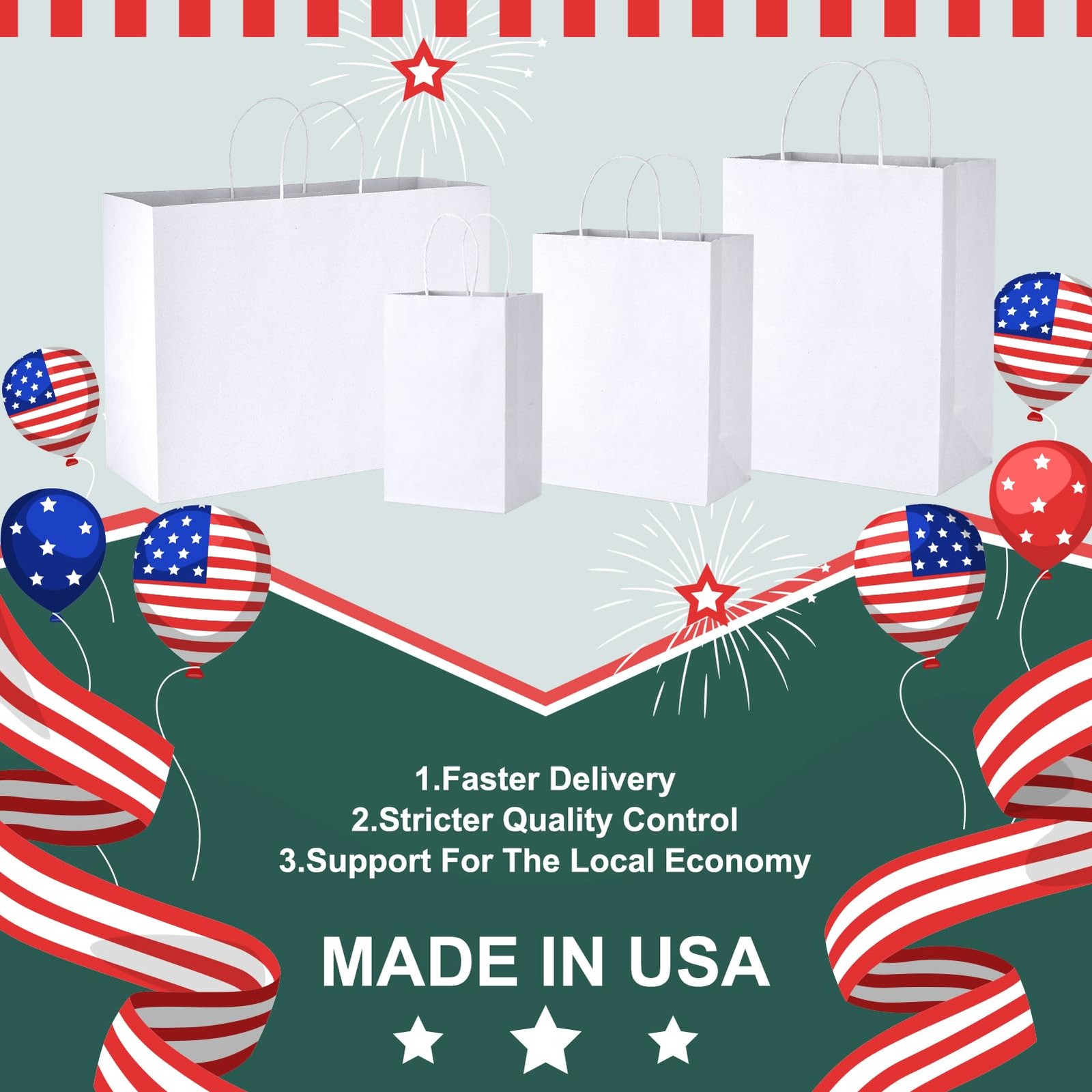 METRONIC Gift Bags 5.25×3.75×8 1 Count (Pack of 100), White