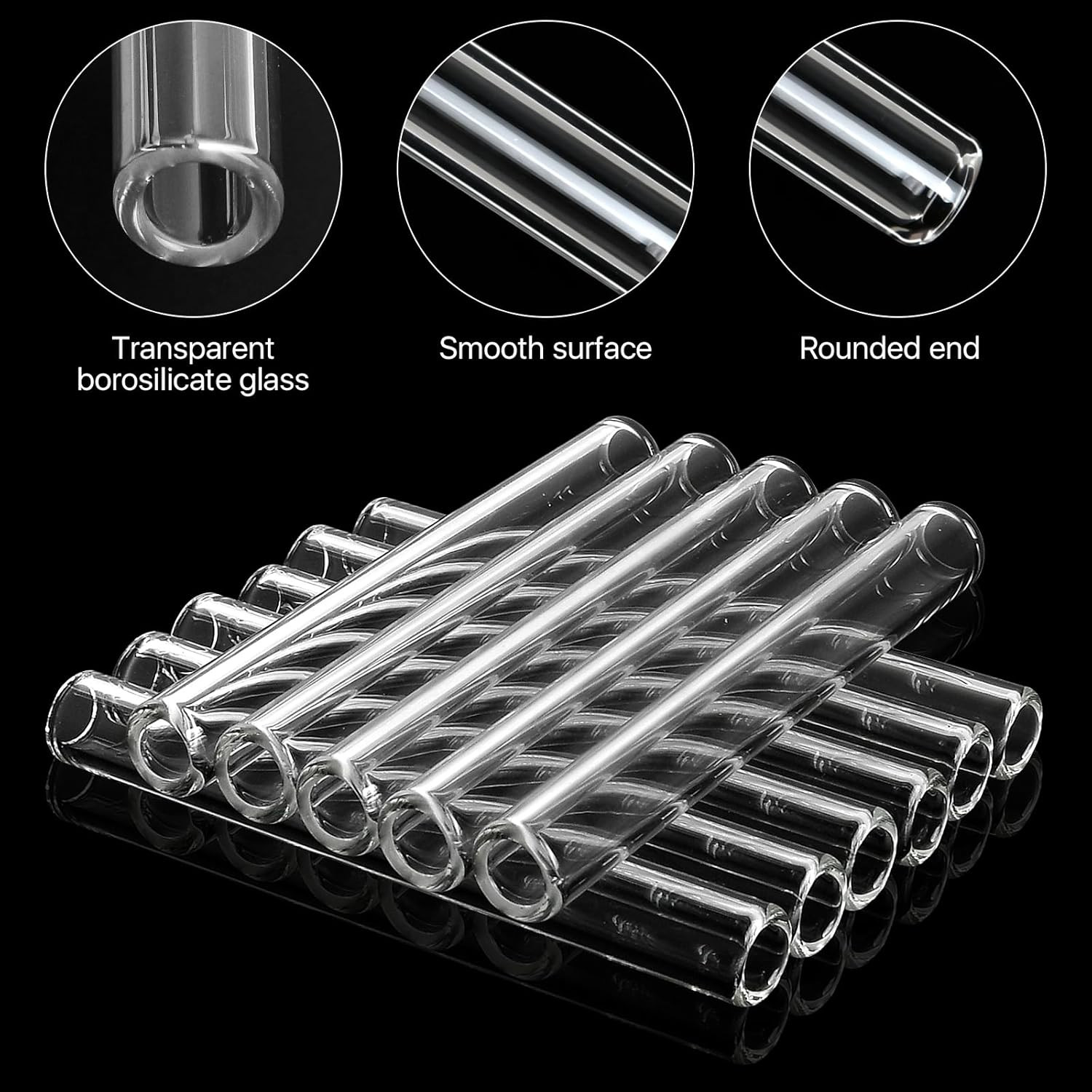 20Pcs 4″ Long Borosilicate Glass Blowing Tubes, 12mm OD 2mm Wall Thick Clear Gla