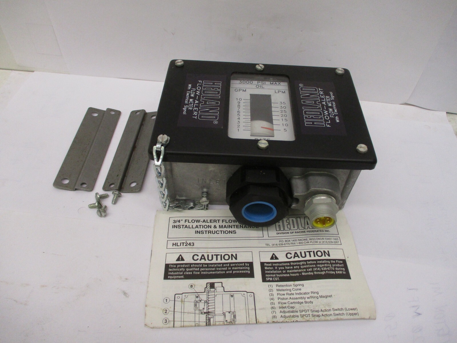 New Hedland Flow-Alert Flow Meter With Electrical Signal H782-309-S7127 A2940MO