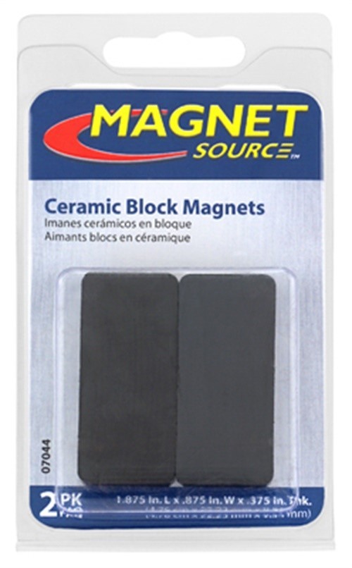 Magnet Source 1.875 in. L X .875 in. W Black Ceramic Block Magnets 3 lb. pull 2