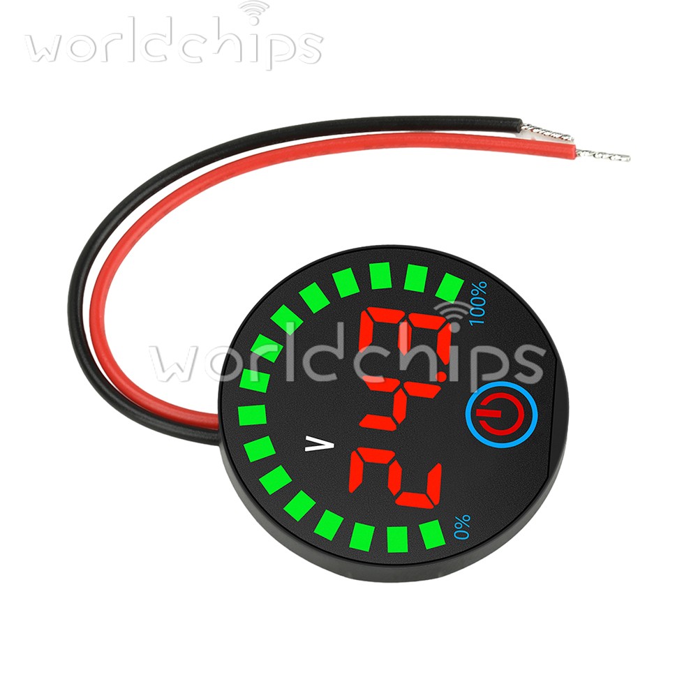5pcs DC7-55V Acid/Li-ion Volt Indicator Battery Level Display Power-Off Memory