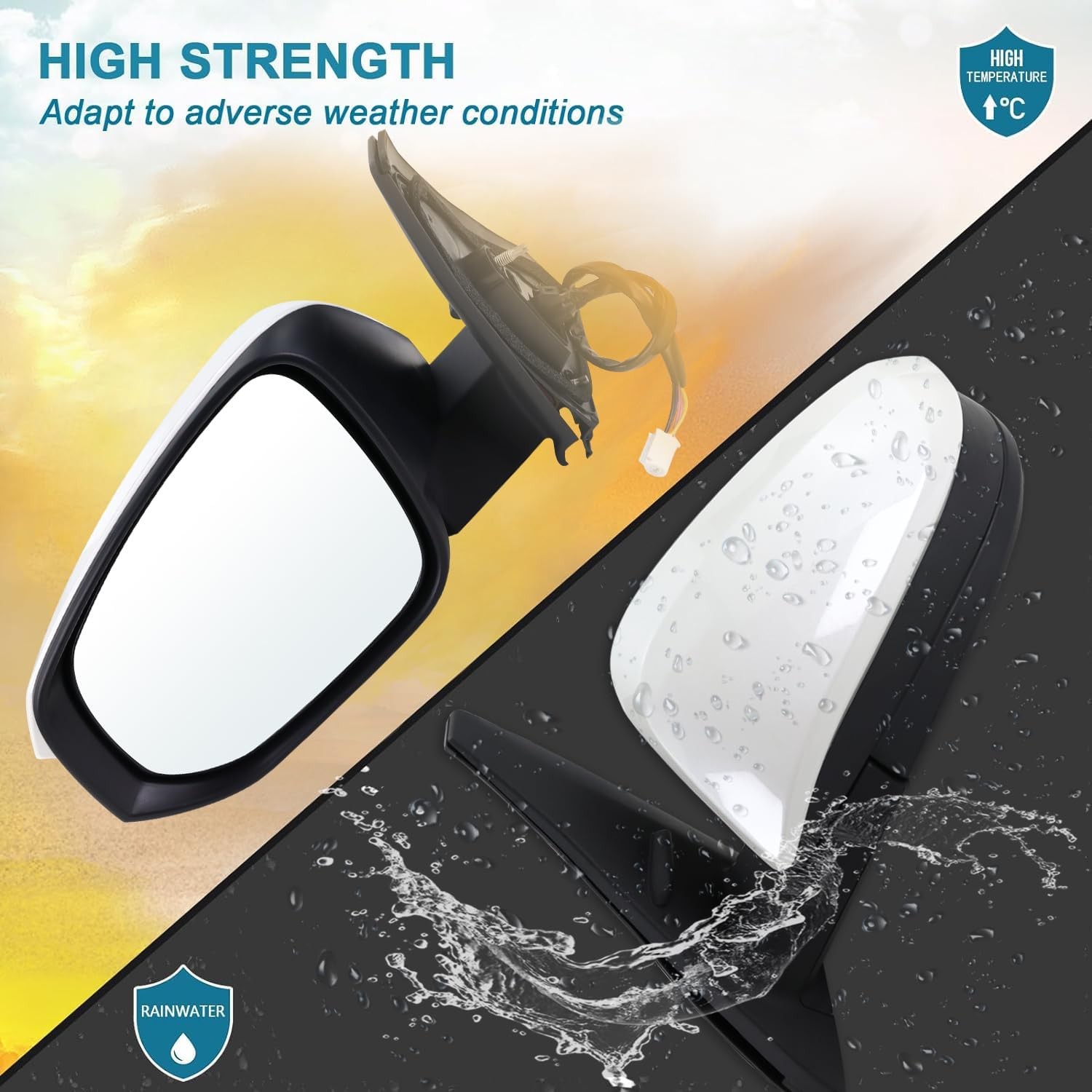 Left Driver Side Mirror Compatible with 2014-2025 Toyota 4Runner with Manual Fol