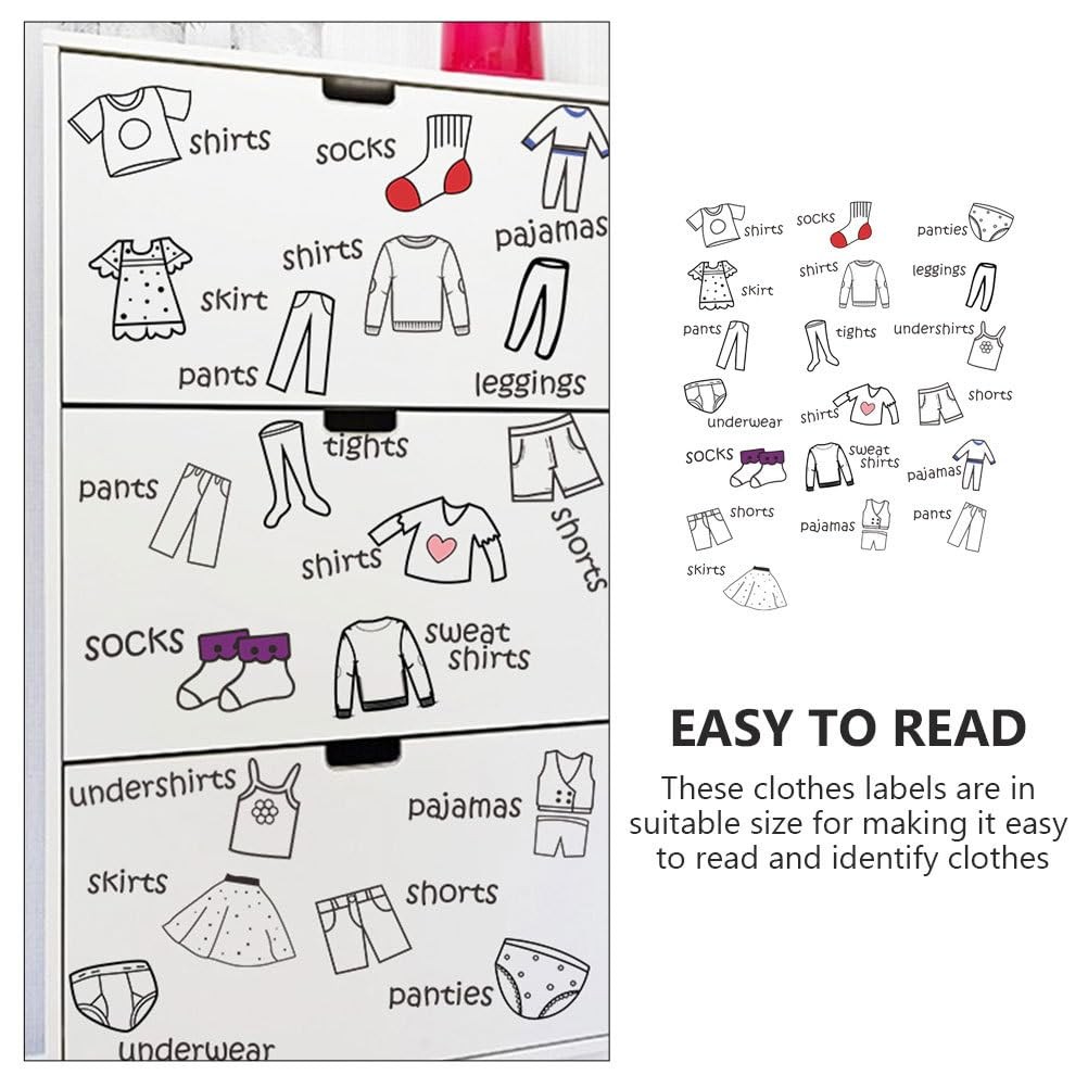 Removable Dresser Clothes Labels: Wardrobe Clothing 60.00X40.00X0.01CM, Multi