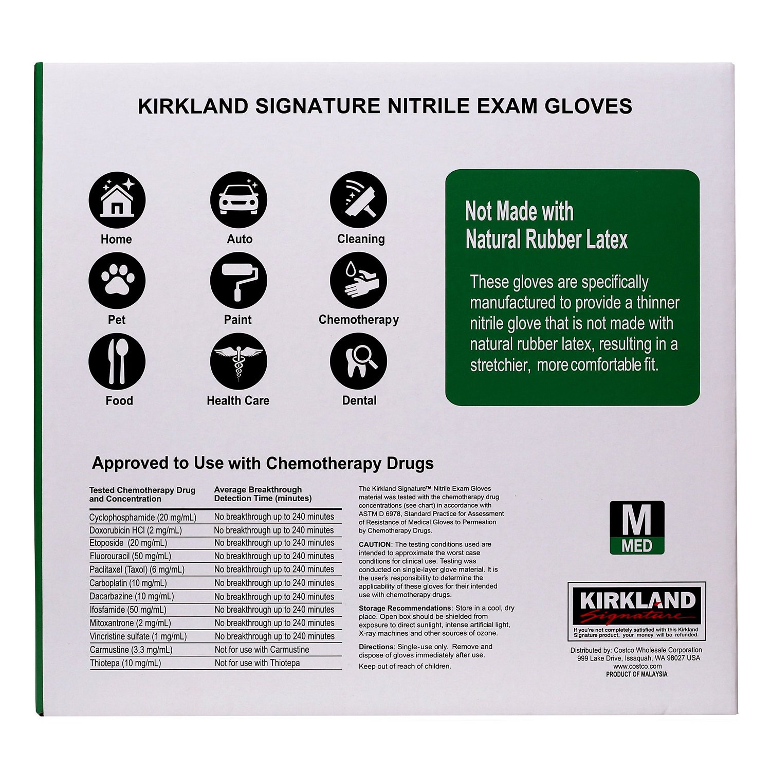 Kirkland Signature Nitrile Exam Gloves, 400-count, Size Medium =(2 Pack)