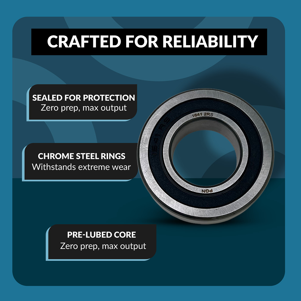 PGN (2 Pack) 1641-2RS Bearing – Lubricated Chrome Steel Sealed Ball Bearing