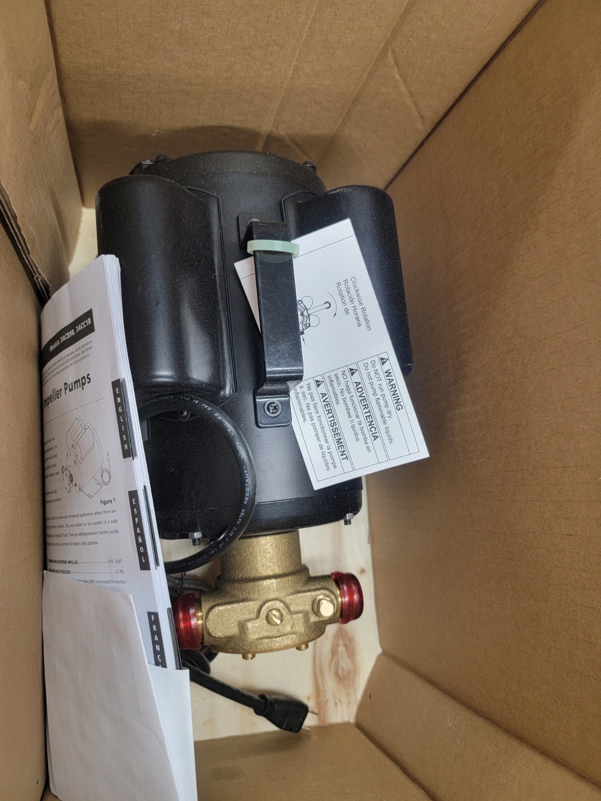 Dayton 3Acb9 Pump,Bronze,1/3 Hp,115/230V,7.2/3.6 Amps