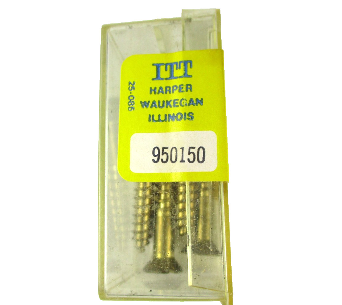 ITT-Vintage Solid Brass Flat Head Slotted Drive Wood Screws #12 x 1.5 in, 4-Pack