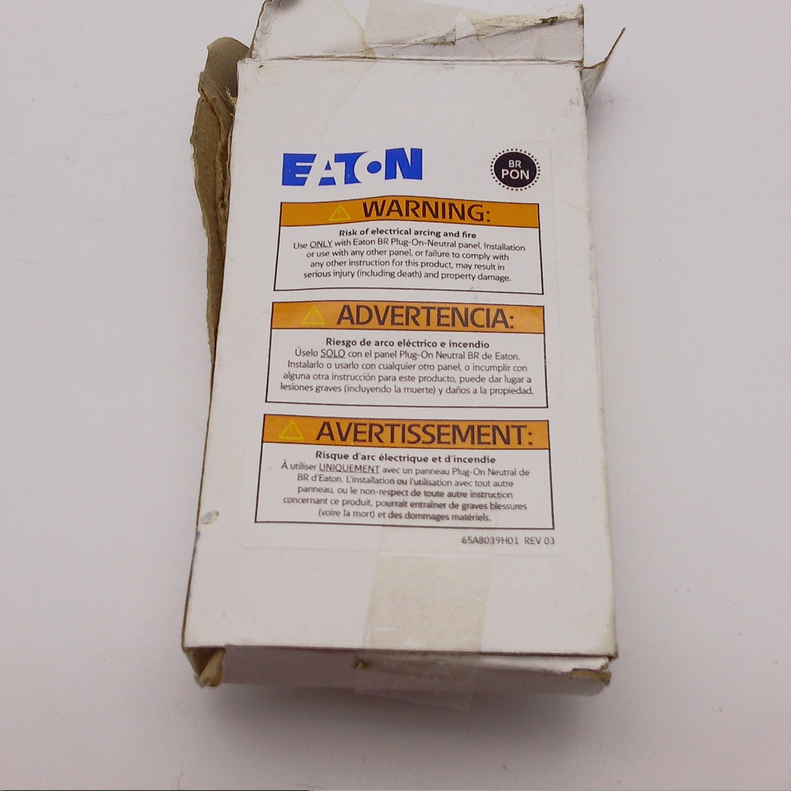 Eaton BRP120GF 20A 1-Pole 120/240V Type BR Plug-On Neutral GFCI Circuit Breaker