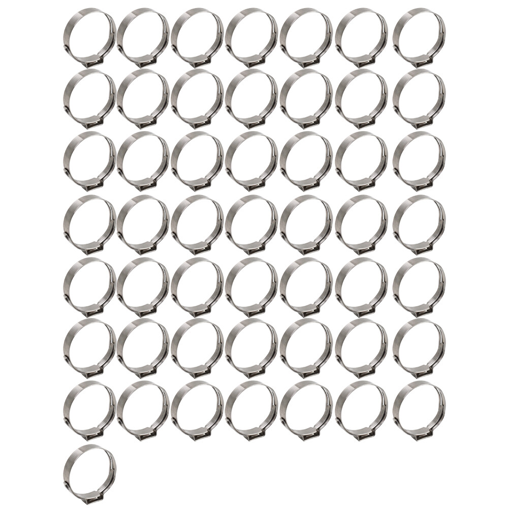 100 Pack 1 Inch Stainless Steel Hose Clamps Crimp Pinch Fitting Tubing New