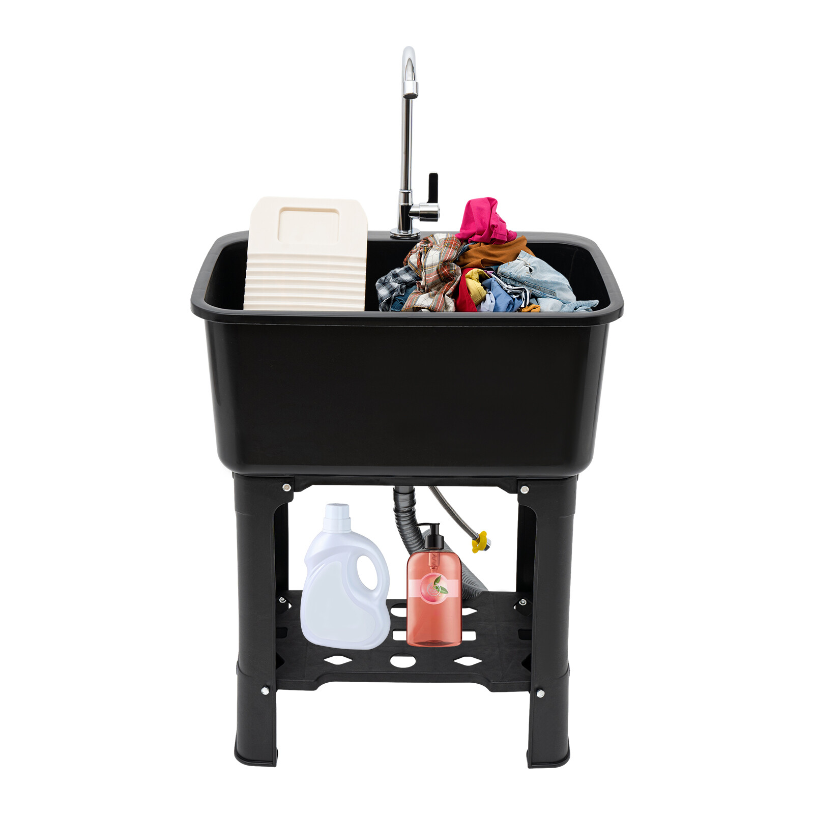 Utility Sink Laundry Tub with Faucet & Basement for Laundry Room Garage or Shop