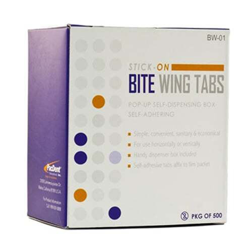 Pac-Dent CP001/BW-01 Dental X-Ray Bite Wing Tabs Stick-On 500/Bx