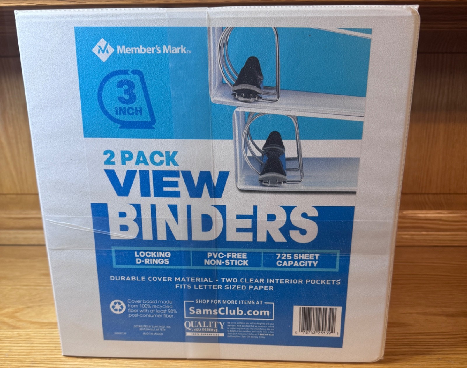 Member’s Mark 3″ 3-Ring View Binder White 2 Pack