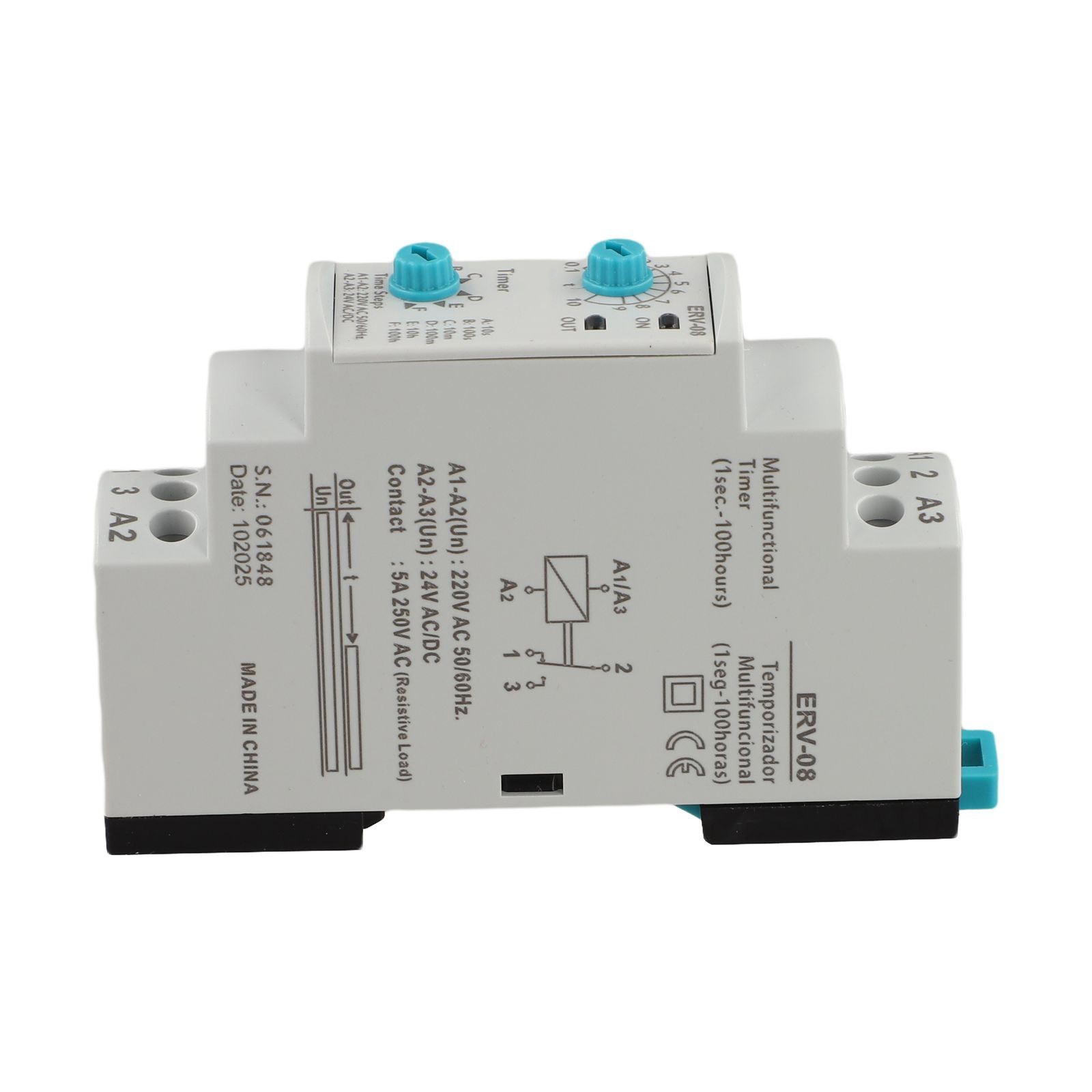 Electronic Adjustable Time Delay for relay ERV08 for Dsp with Long Timing Range
