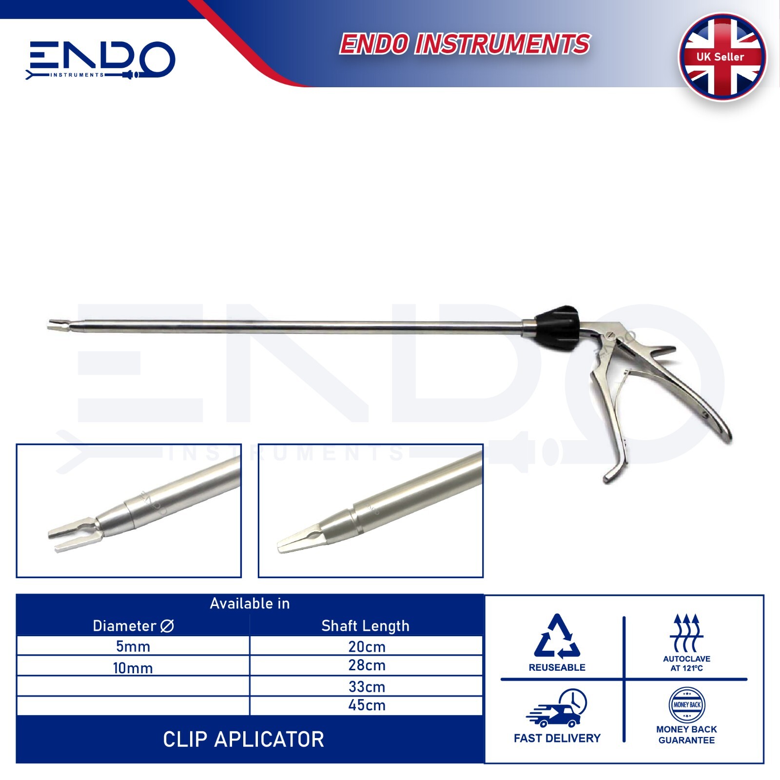 ENDO New Laparoscopic Clip Applier Applicator Stapler LT300 LT400 CE 10mm 33cm
