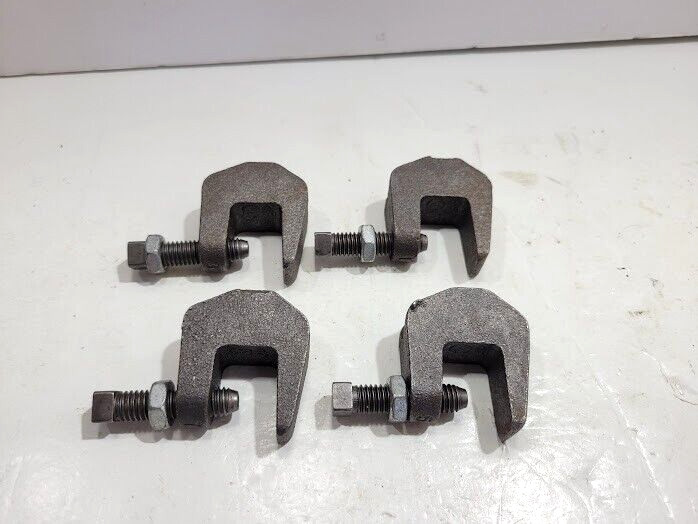 LOT OF 4, ANVIL 3/8″-92 CAST IRON BEAM C-CLAMPS, MALLEABLE IRON, THREADED-ROD