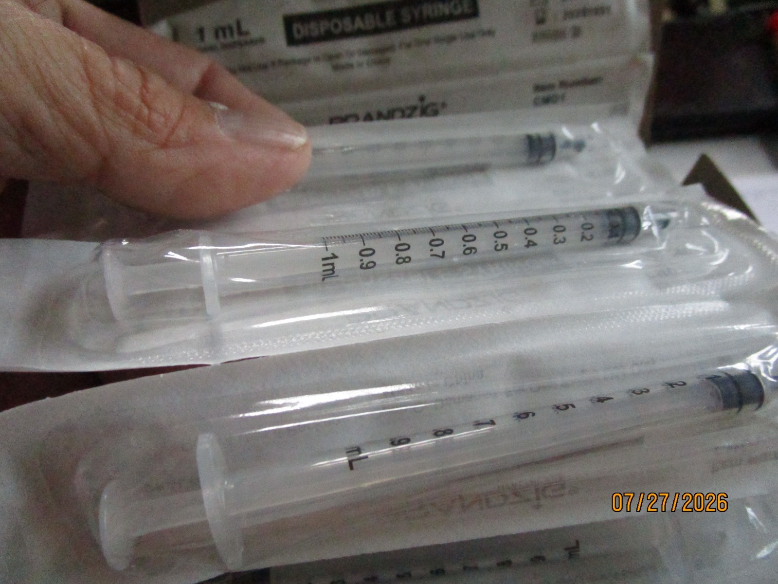 Box of 92 New Sealed Brandzig 1ML Sterile Oral Syringes, Luer Slip Tip no needle