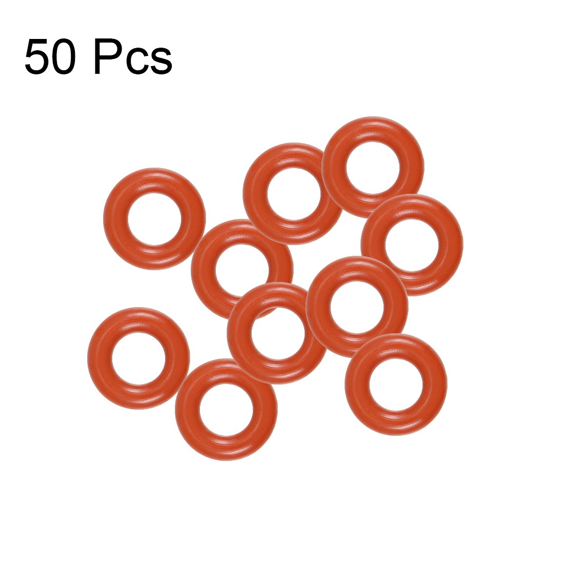 6mm OD 3mm ID 1.5mm Width Silicone O-Ring Red for Machine Seal Gasket,50 Pcs