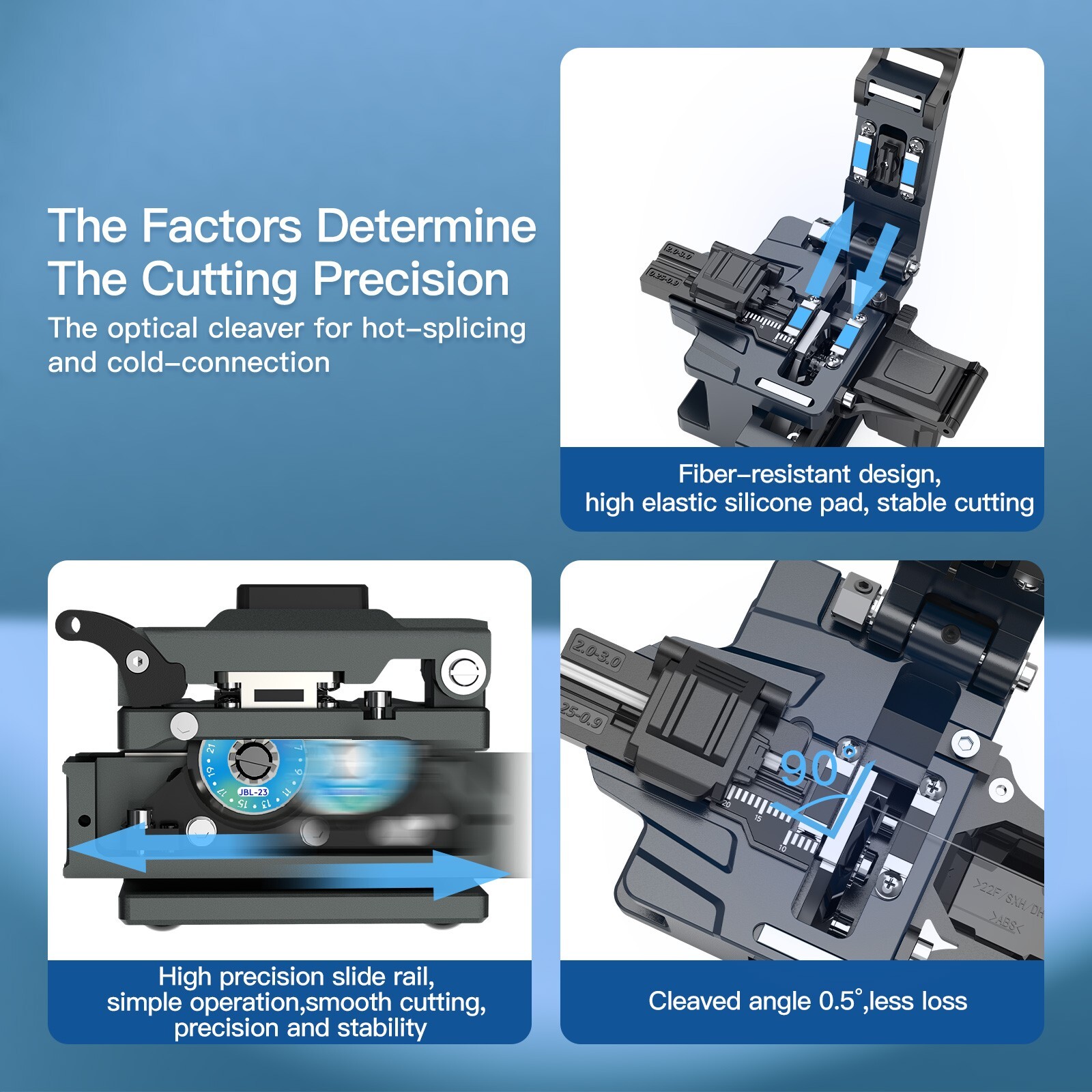 JILONG Fiber Cleaver KL-22F All-in-1 Fixture Cutter w/48000 Cleaves Blade Life