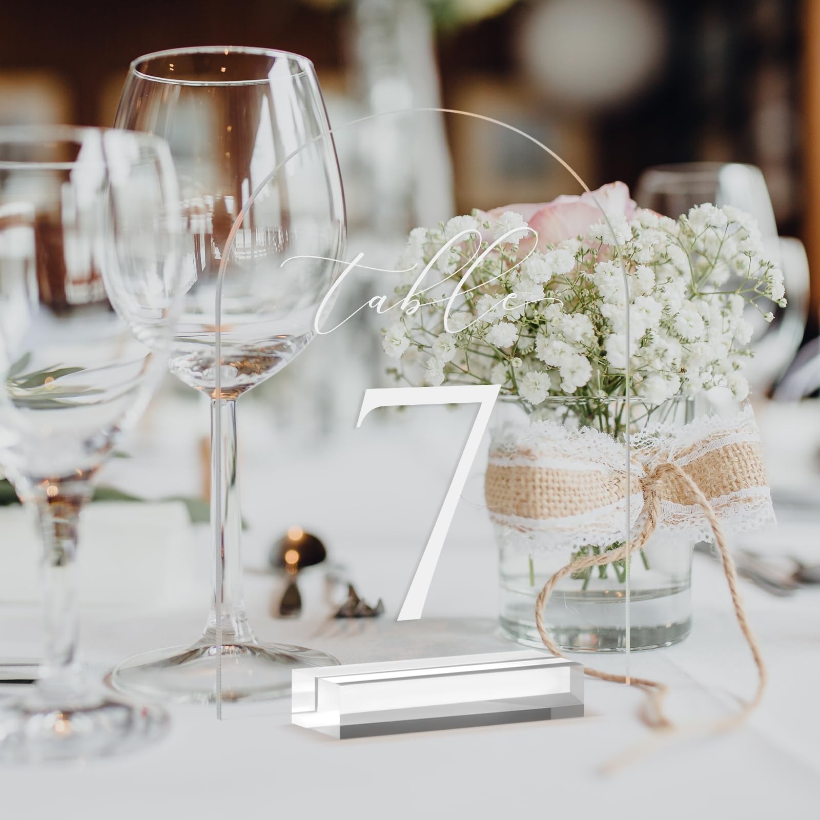 Clear Arch Table Numbers for Wedding 5×7 Inch Arched Acrylic Table Numbers 1-20