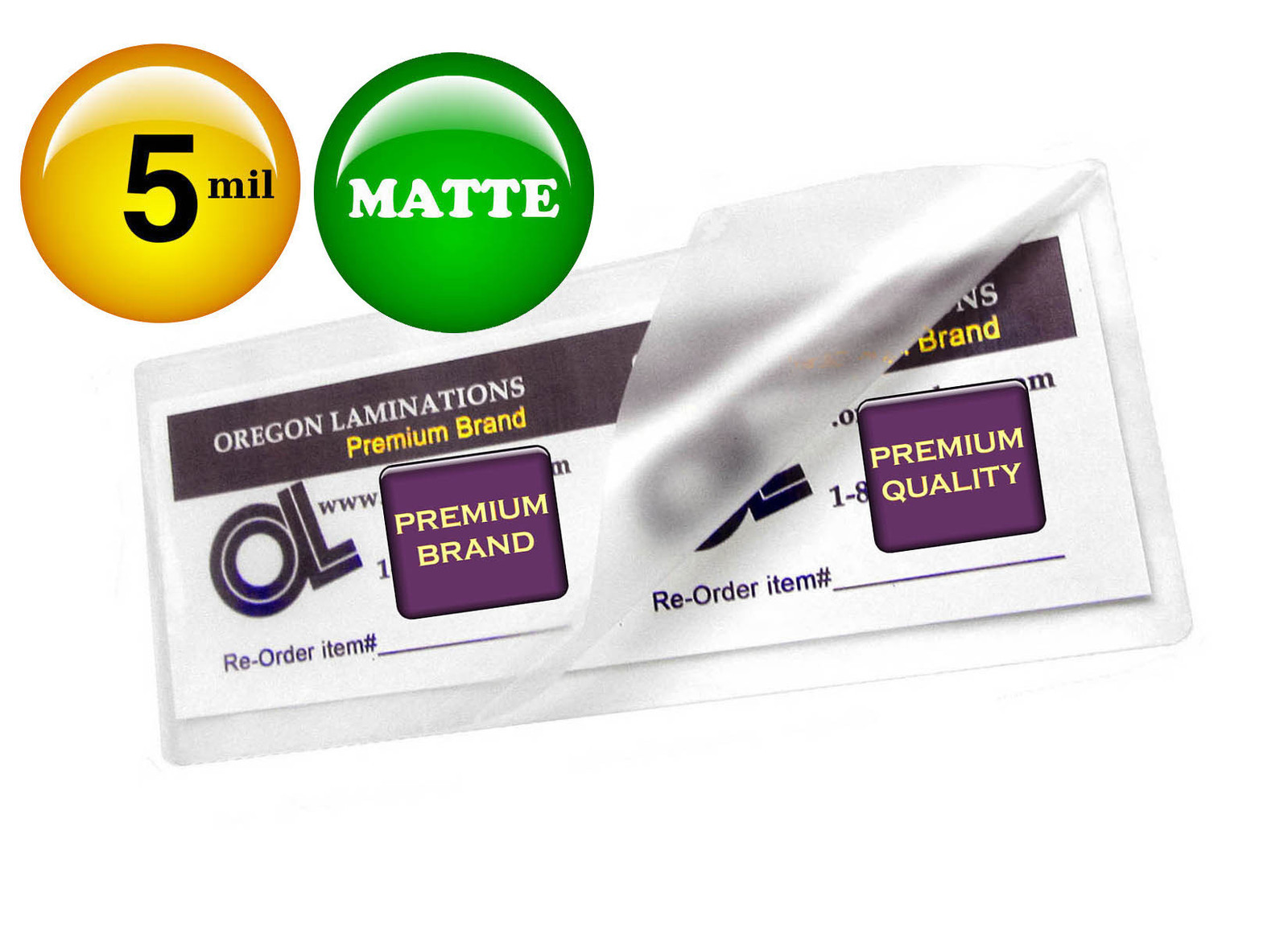 500/pack MATTE 2-3/8 x 8-1/2 Hot 5 Mil Large Bookmark Laminating Pouches