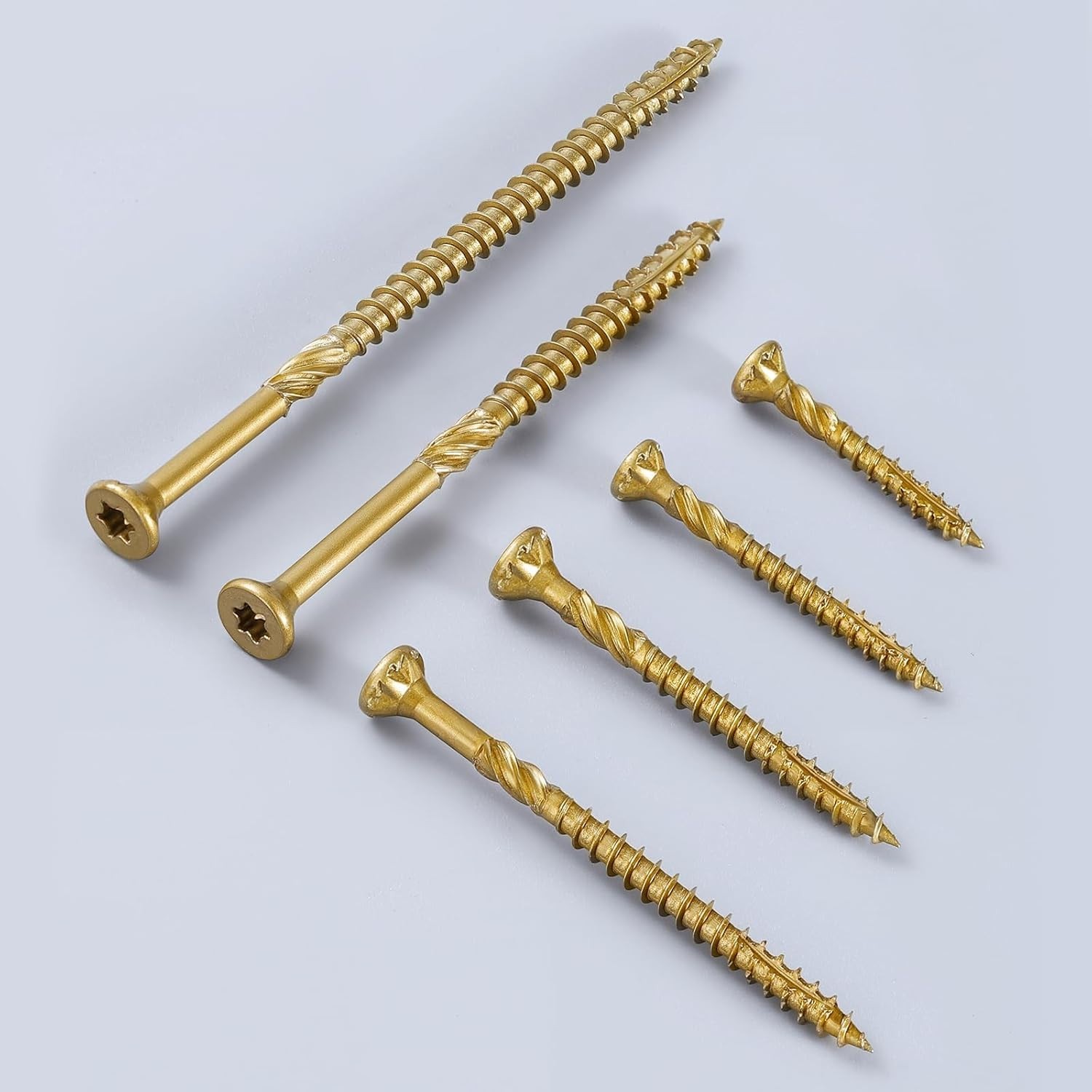 x 4 in Multi-Purpose Wood Deck Screw for Interior and Exterior,Bugle Head,Gol…
