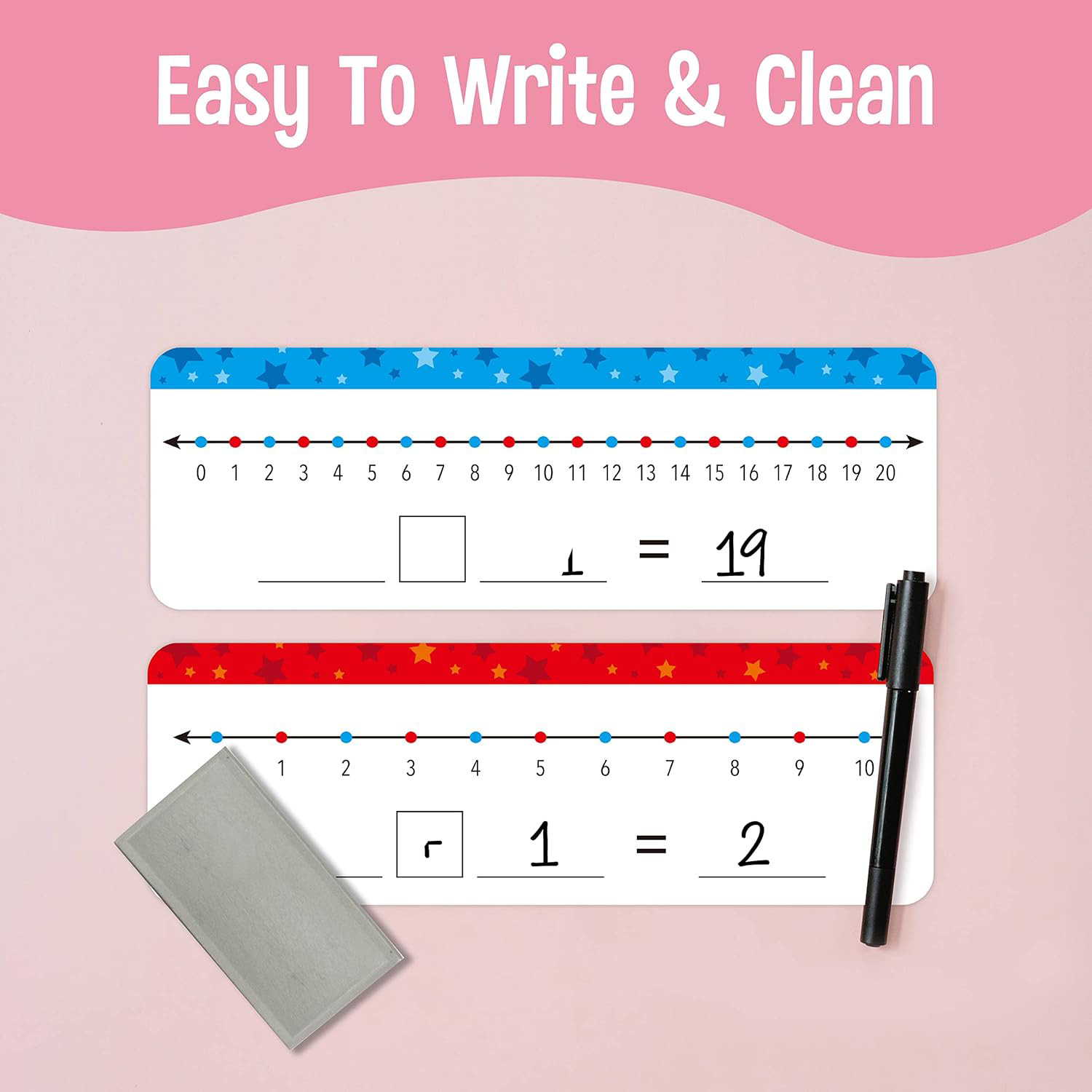 26 Packs Dry Erase Number Line Boards Double-Sided for Math Kids Classroom