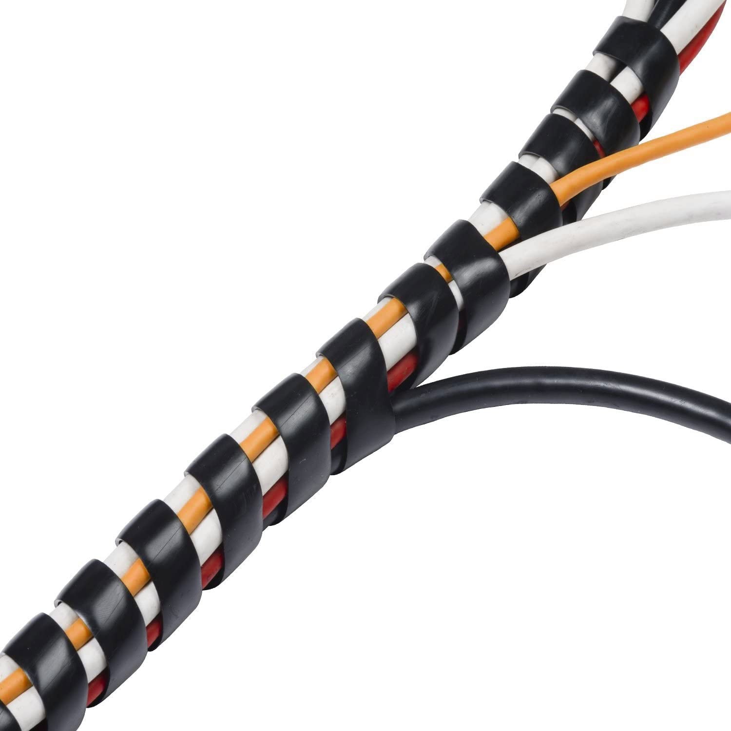 Spiral Cable Wrap – 45 Ft 5/16″ Spiral Wire Wrap Cord Covers Bundle Sleeve Hose